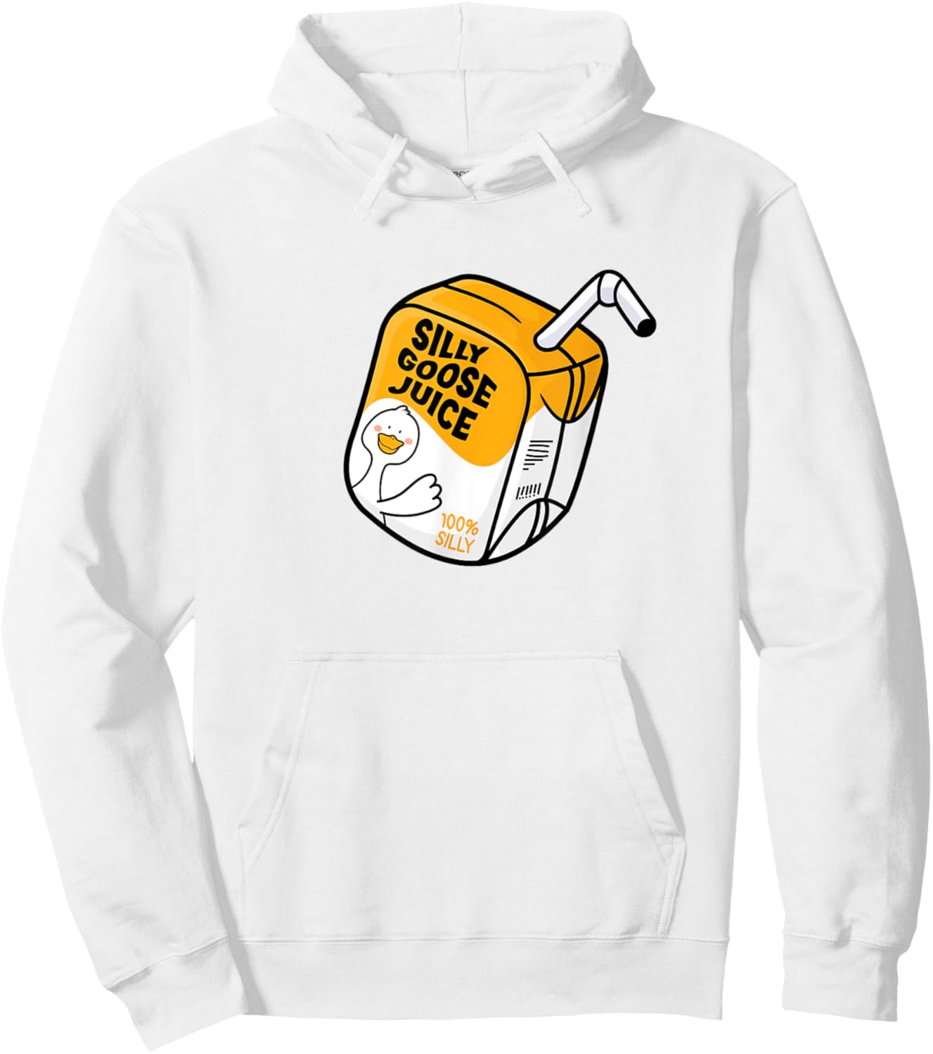Funny Silly Goose Juice Box 100% Silliness for Goose Lovers Hoodie - Hoodie | White