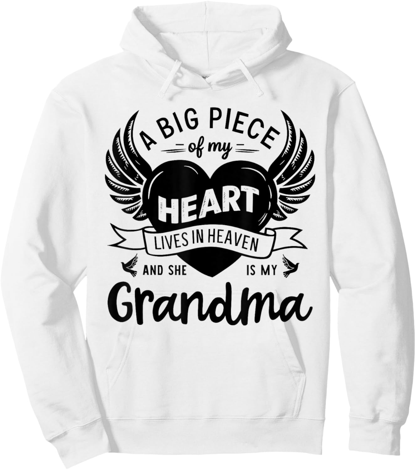 My Heart Lives In Heaven She Is My Grandma Guardian Angel Hoodie - Hoodie | White