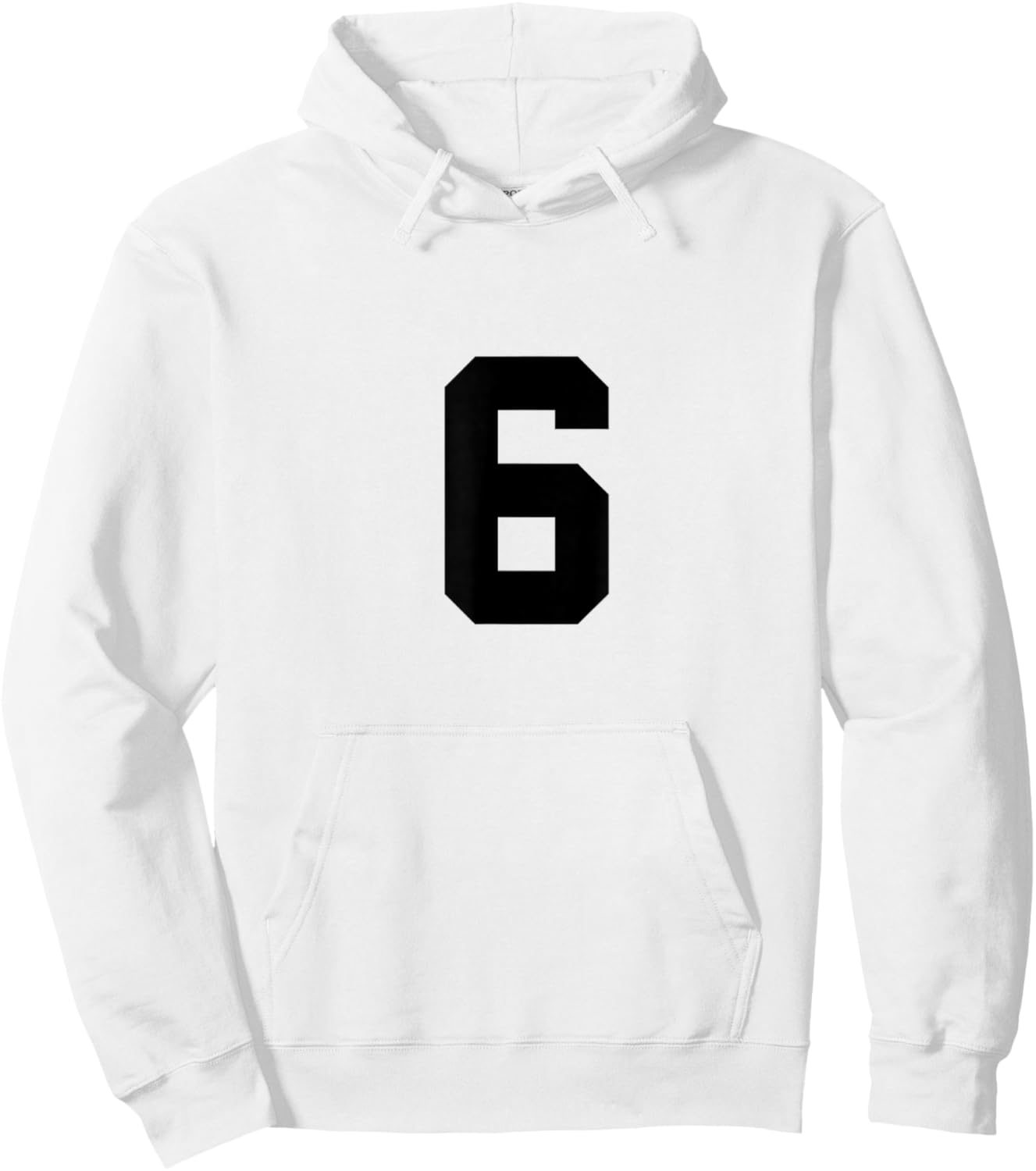 Number 6 (on Front/Back) Sports Team Jersey Number Hoodie - Hoodie | White