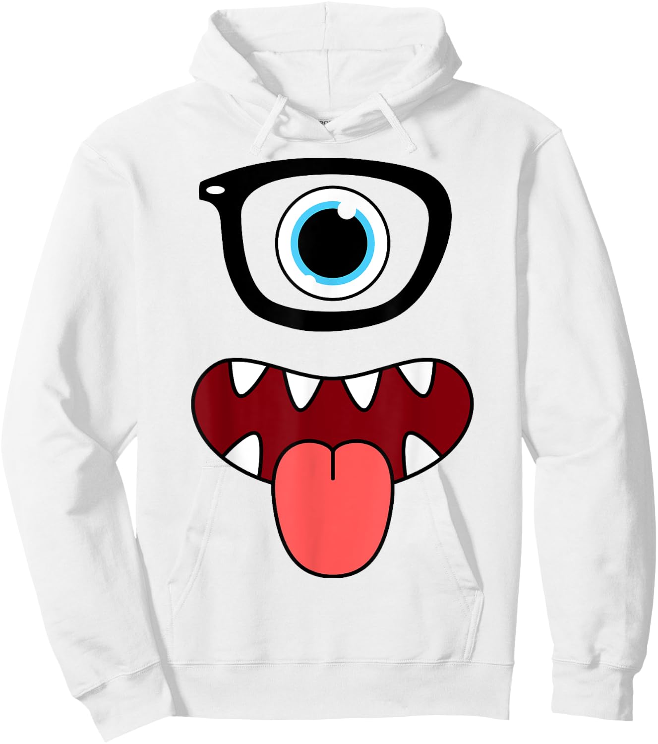 Funny Monster Face Nerd Glasses Costume Birthday Halloween Hoodie - Hoodie | White