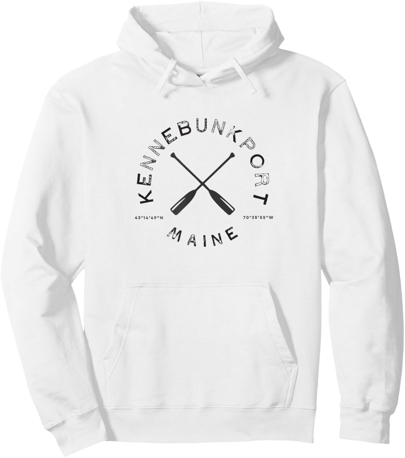 Kennebunkport Maine Graphic T Hoodie - Hoodie | White