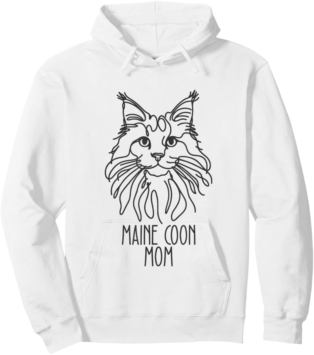 Line Art Best Cat Mom Women - Maine Coon Cat Hoodie - Hoodie | White