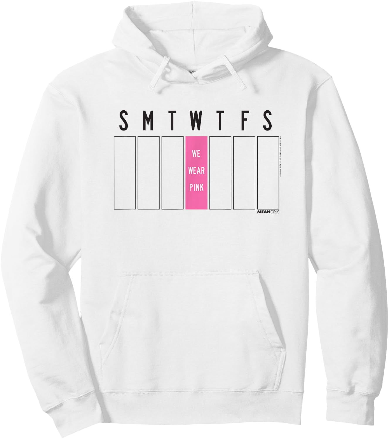 Mean Girls Weekly Calendar Wednesdays We Wear Pink Y2K Movie Hoodie - Hoodie | White