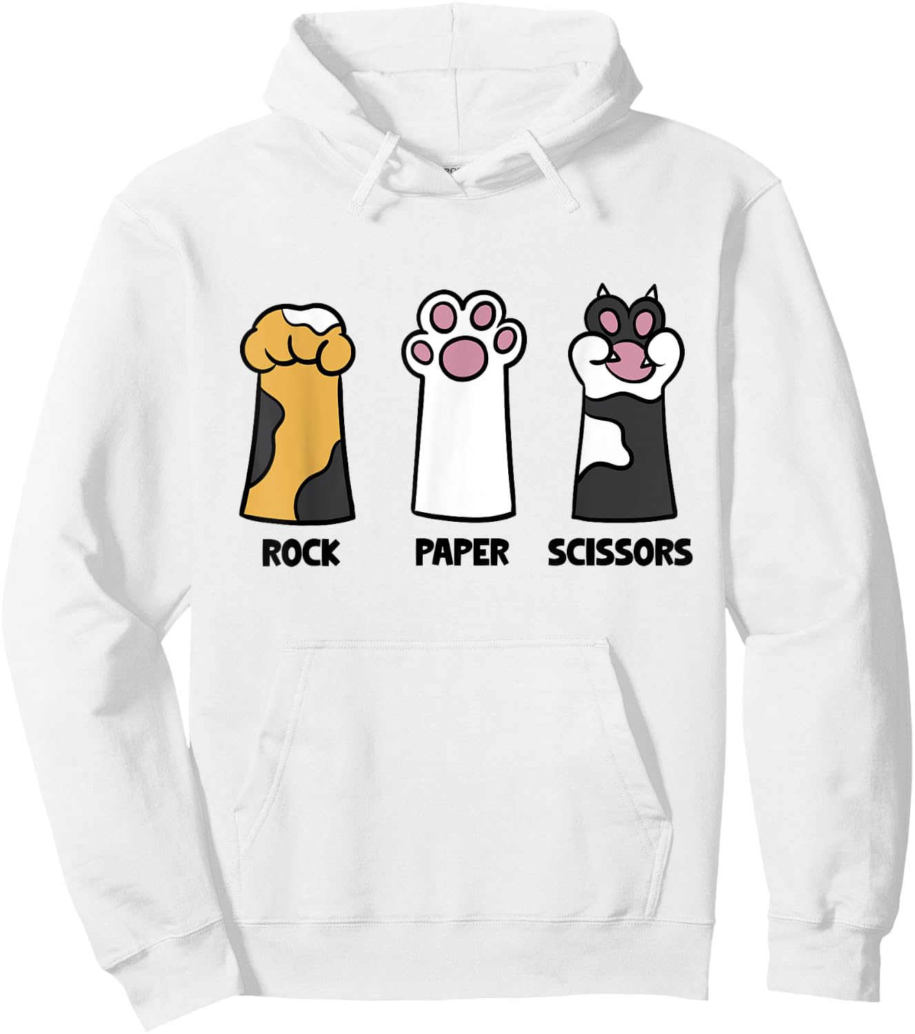 Cat Lover Cat Owner Funny Cat Rock Papers Scissors Fun Cat Women Hoodie - Hoodie | White