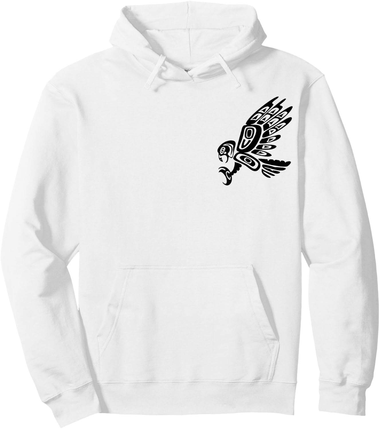 Falcon Abstract Haida Art Pacific Northwest Coast Bird Hoodie - Hoodie | White