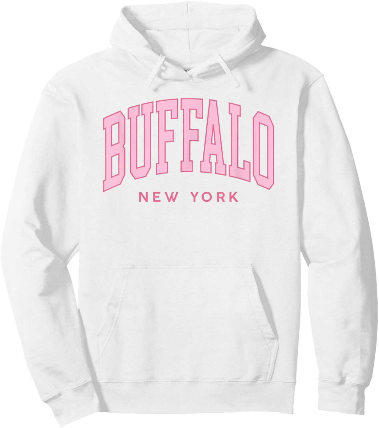 Buffalo NY Pink Retro Preppy Throwback Girls Souvenir Hoodie - Hoodie | White