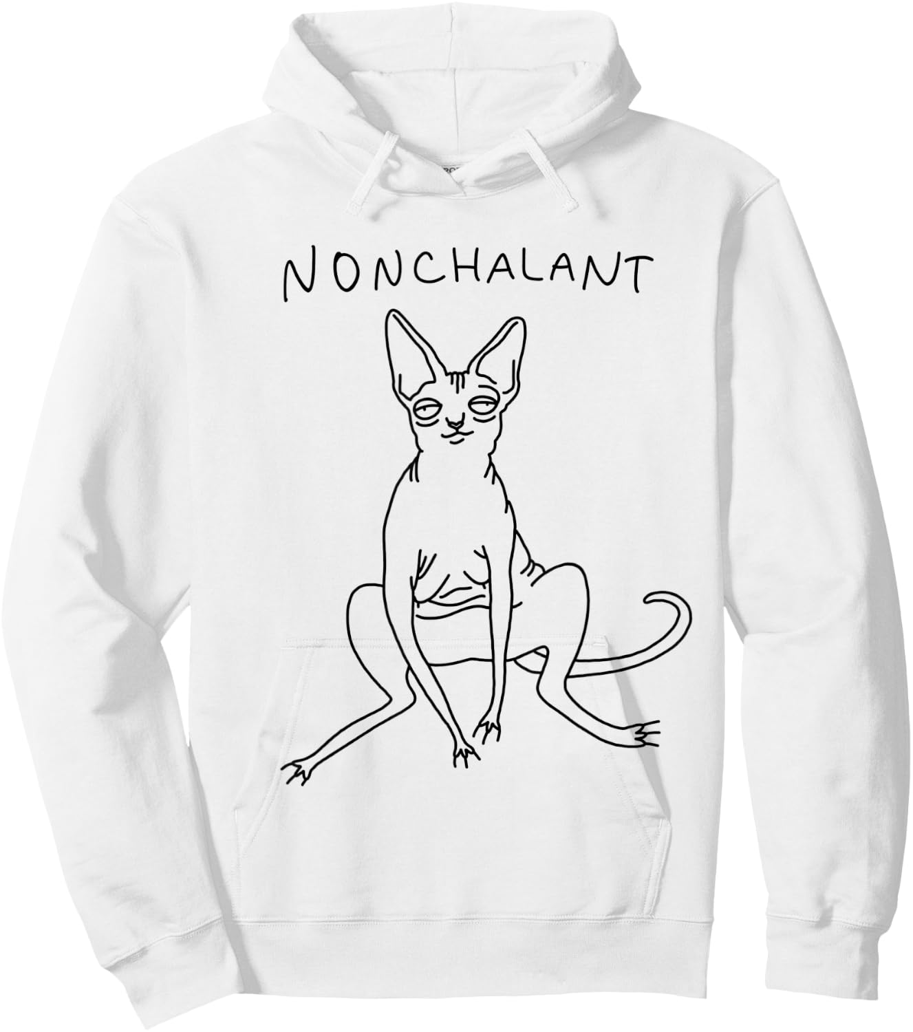 Nonchalant Sphynx Cat Funny Gift | Nakdcat Hoodie - Hoodie | White