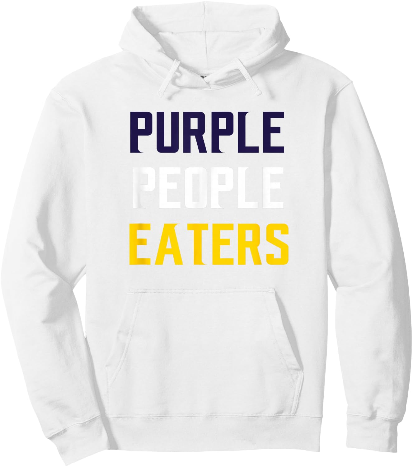 Casual Biscuits Purple People Eaters Football , Grey, Small, Short Sleeve, , Classic Fit, Polyester 100%, Letter Print, Sports Fans, Casual Wear Lovers, -Adults Hoodie - Hoodie | White