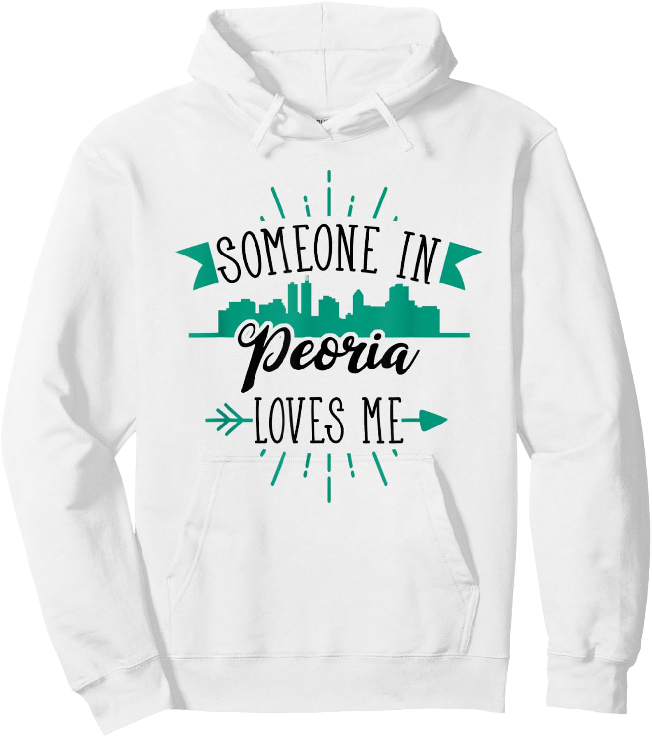 Someone In Peoria Loves Me Peoria IL Skyline Hoodie - Hoodie | White