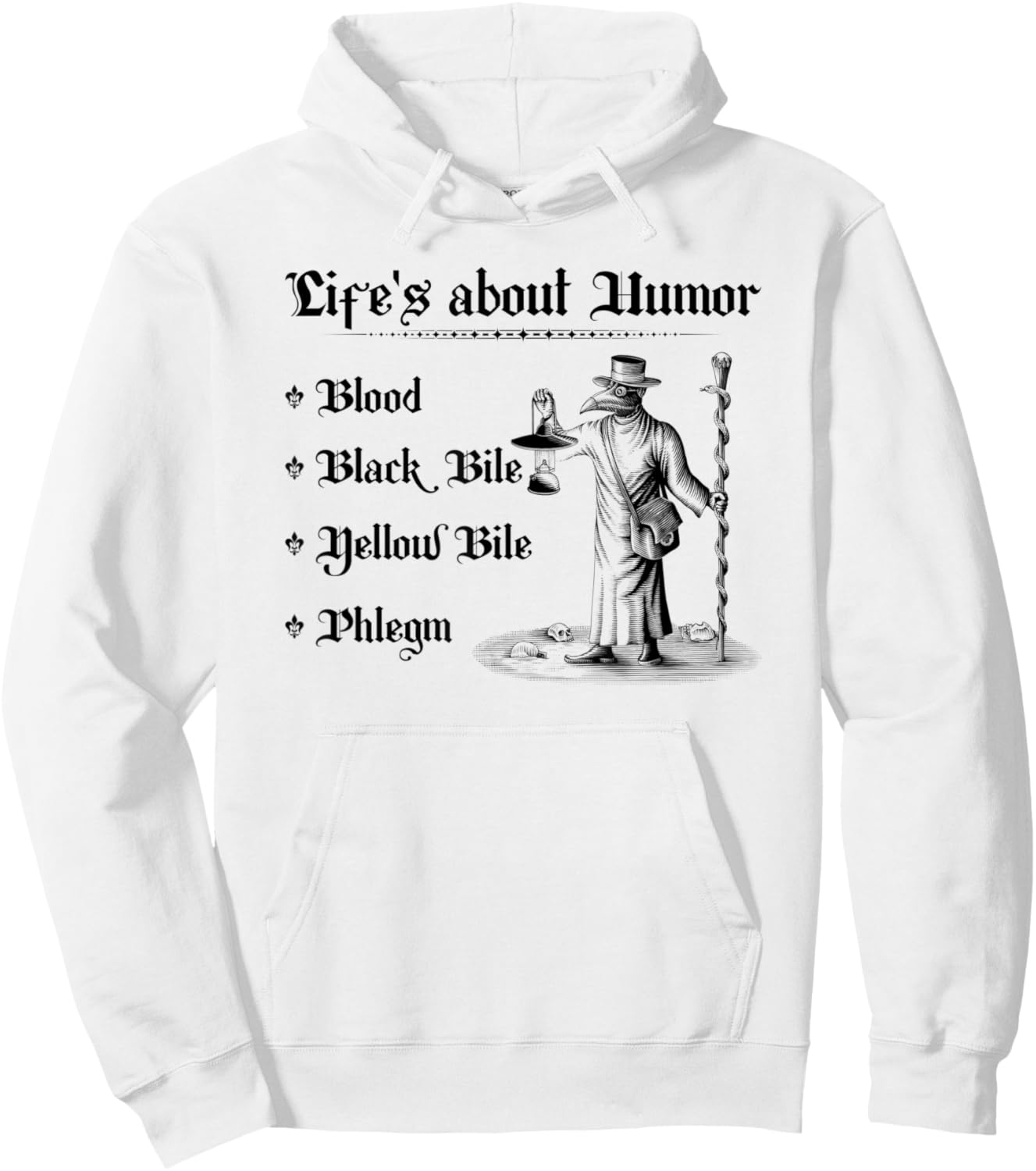 Renaissance Festival, Medieval Plague Doctor, Ren Faire Hoodie - Hoodie | White