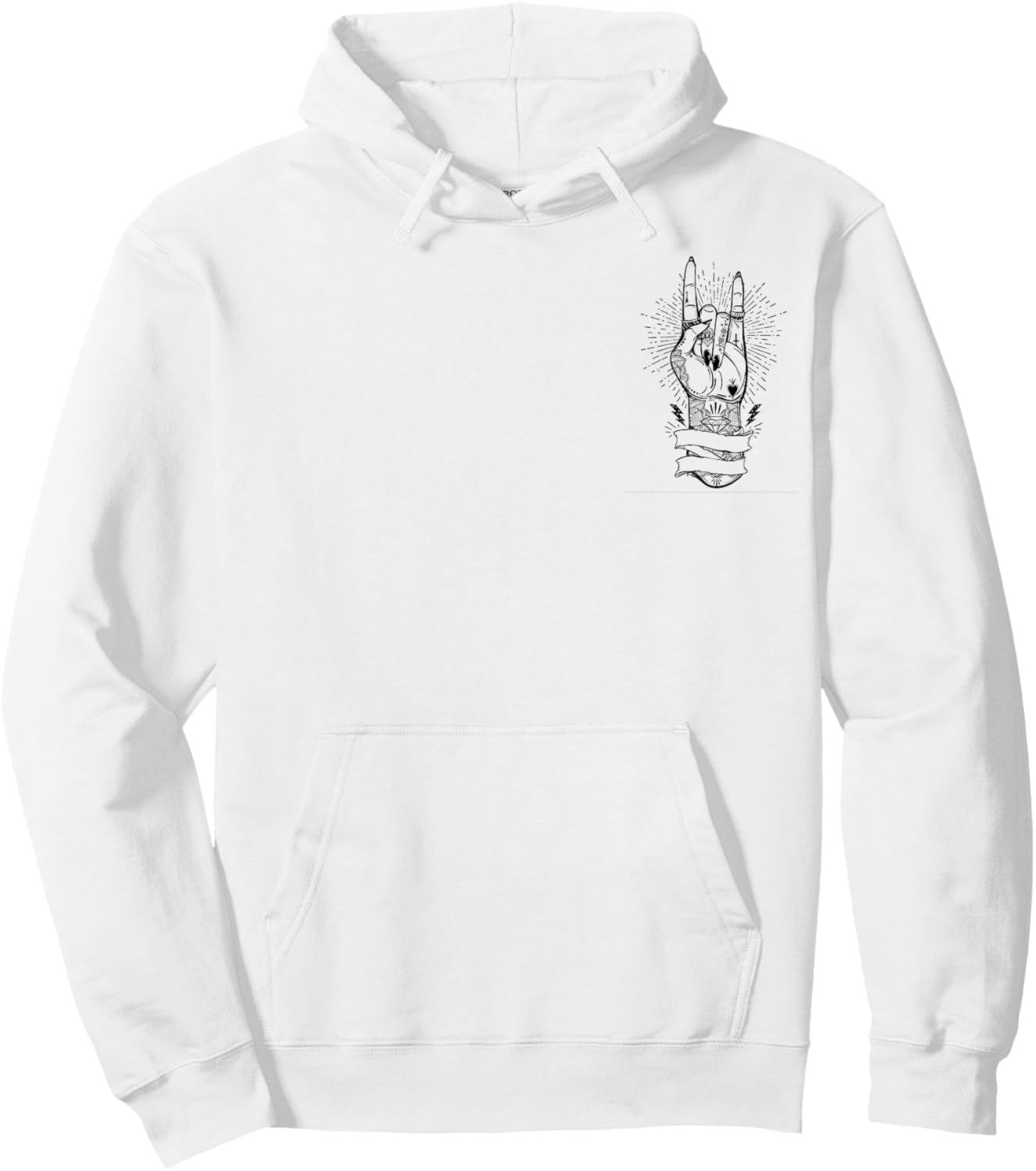 Pommesgabel Heavy Metal Rock Frau Mädchen Feminismus dezent Hoodie - Hoodie | White