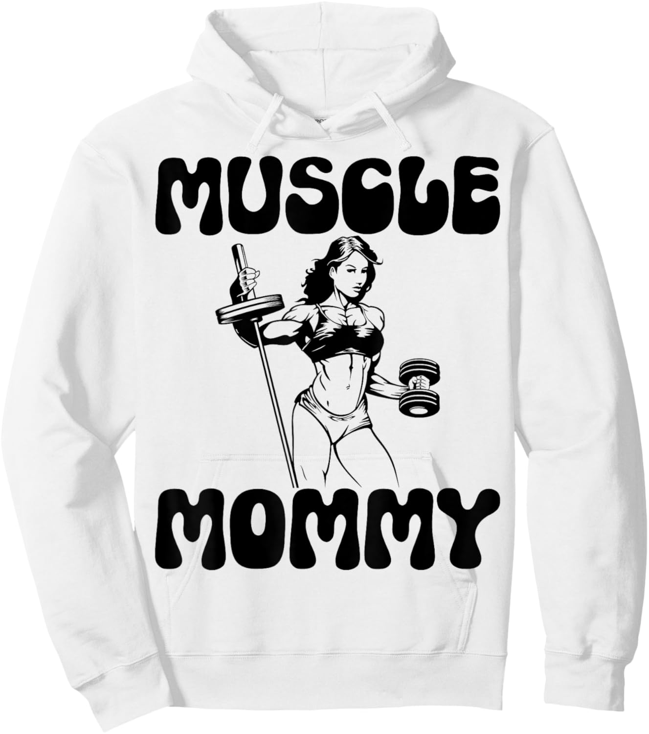 Muscle Mommy - Gym Weightlifting Fitness Bodybuilding Hoodie - Hoodie | White