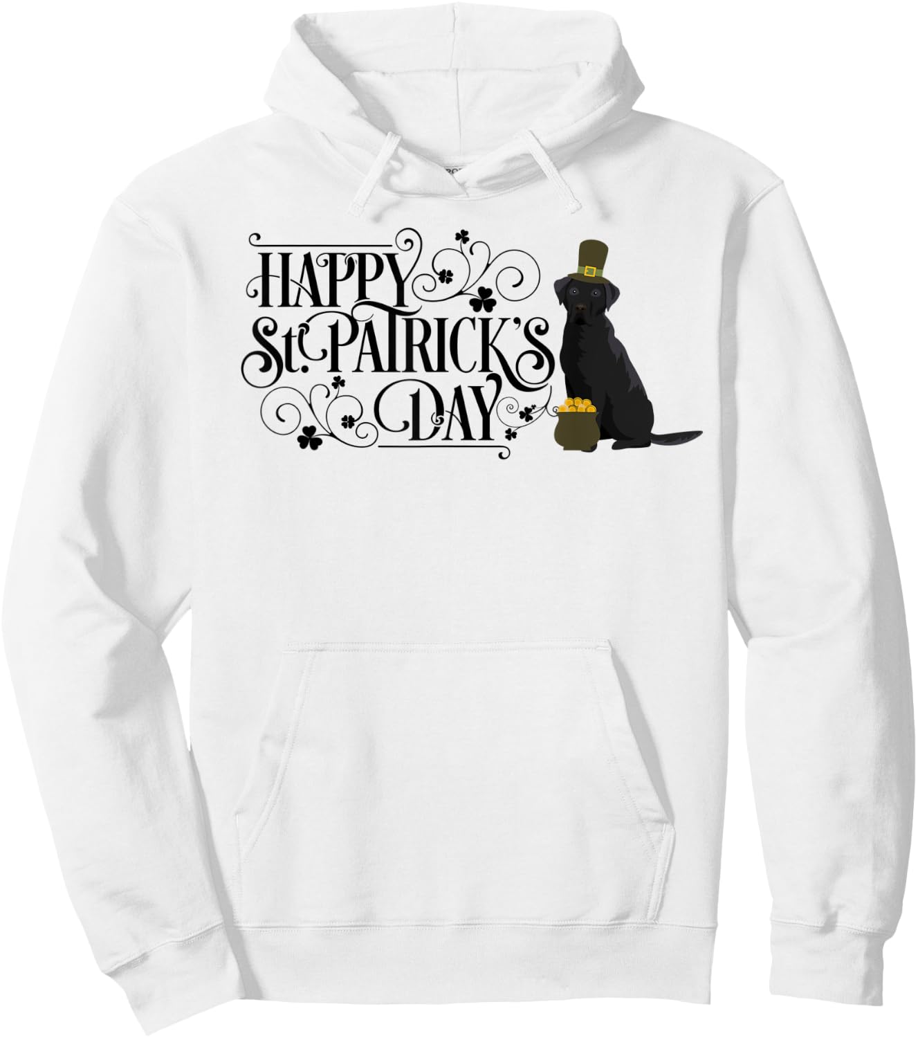 St Patricks Day Black Labrador Retriever Shirt Dog Hoodie - Hoodie | White