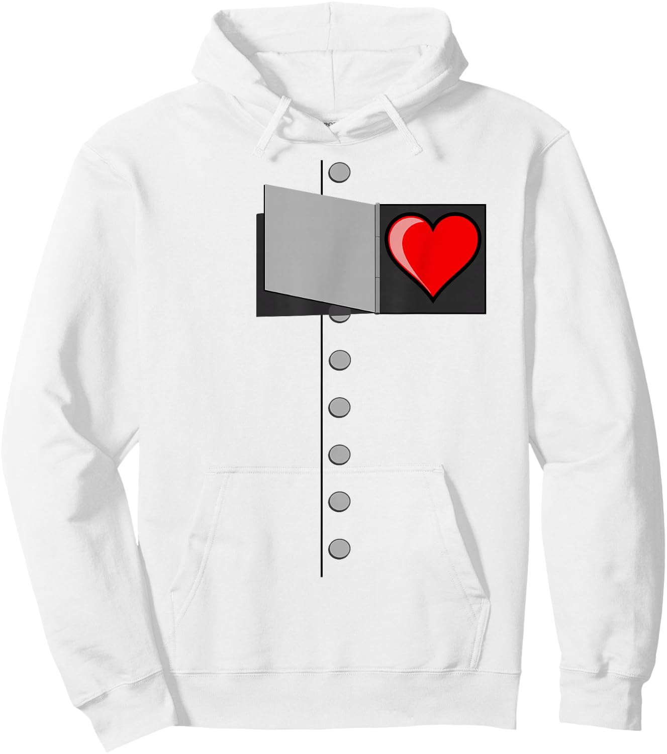 Wizard of OZ Halloween Tinman Costume - Oz Tin Man Heart Hoodie - Hoodie | White
