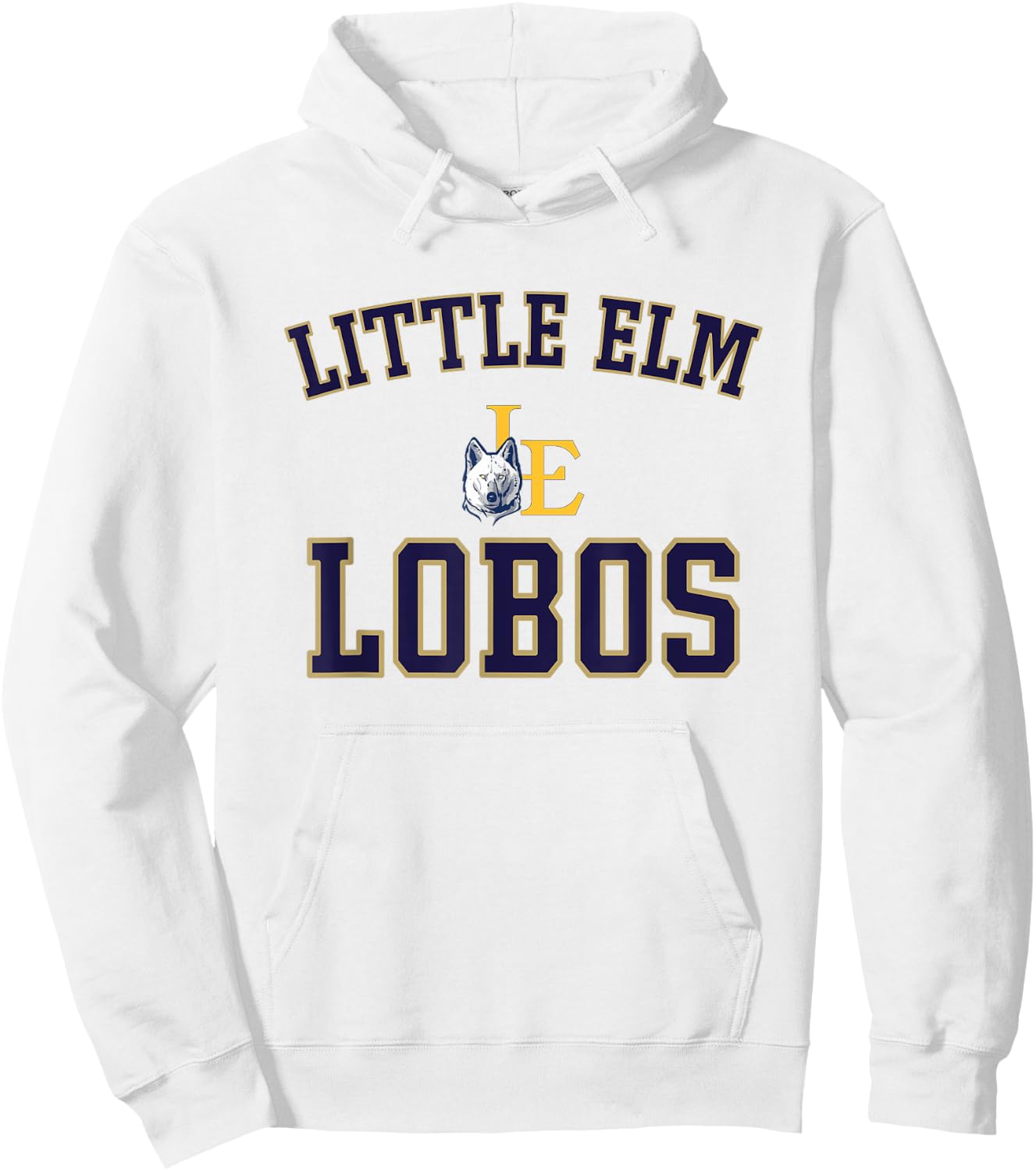 Little Elm Lobos Logo Varsity HS Hoodie - Hoodie | White