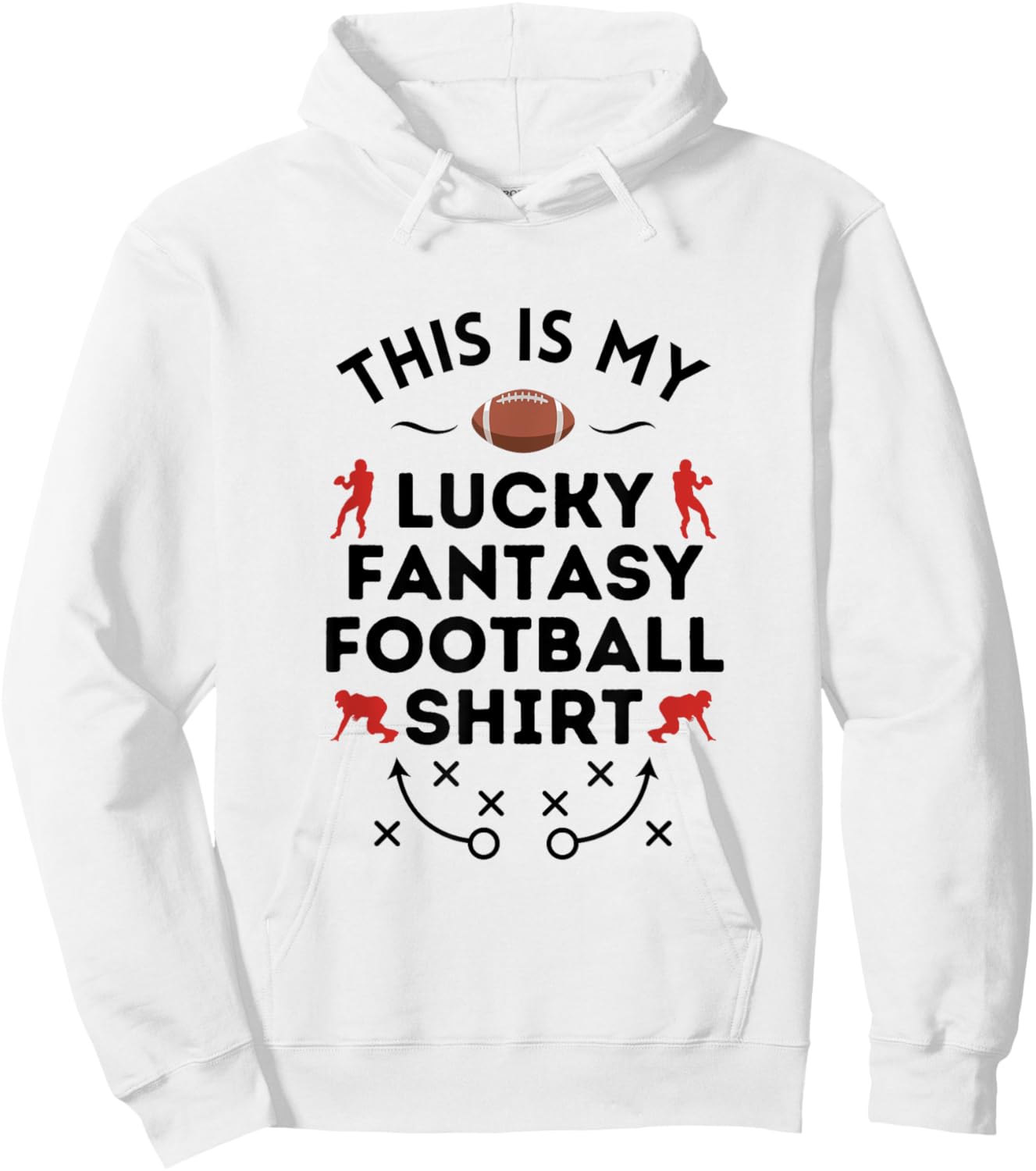 This Is My Lucky Fantasy Football Shir - Football Humor Hoodie - Hoodie | White