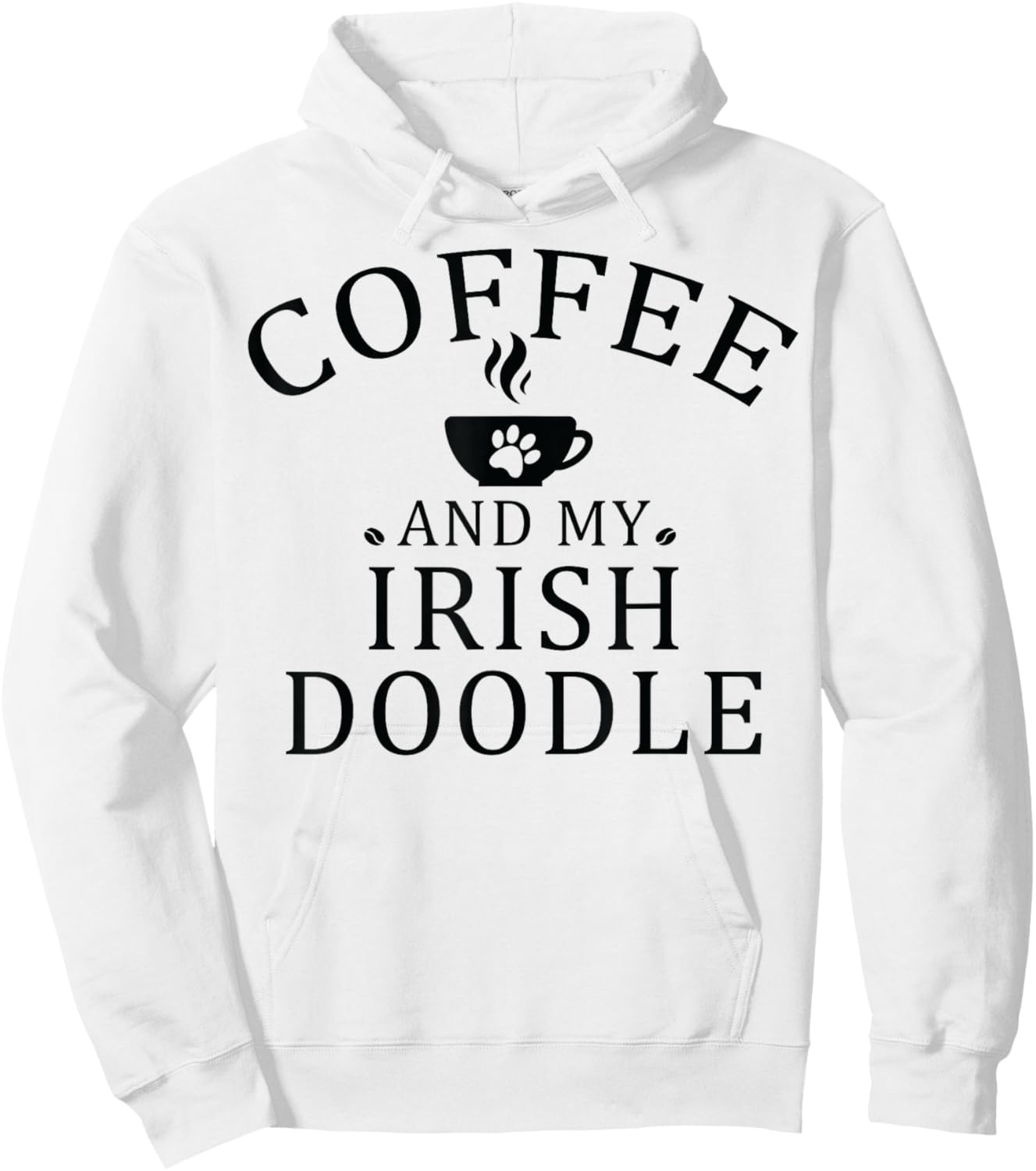 Irish Doodle Dog And Coffee Hoodie - Hoodie | White