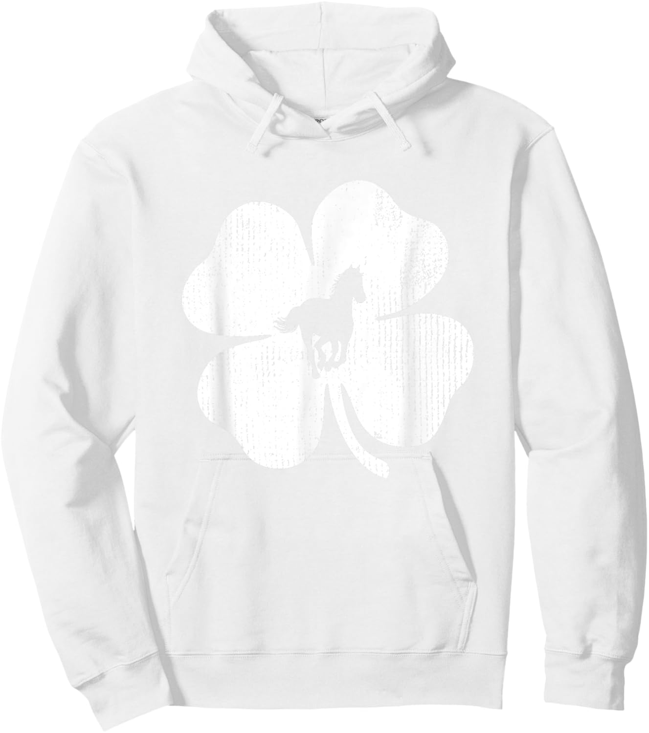 Horse Lucky Shamrock Leaf St Patrick's Day Funny Gift Hoodie - Hoodie | White