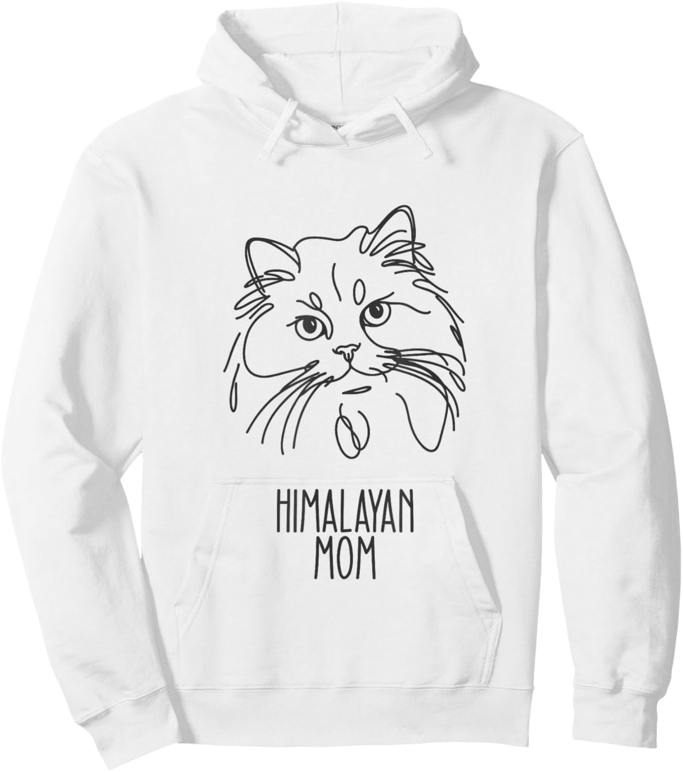 Line Art Best Cat Mom Women - Himalayan Cat Hoodie - Hoodie | White
