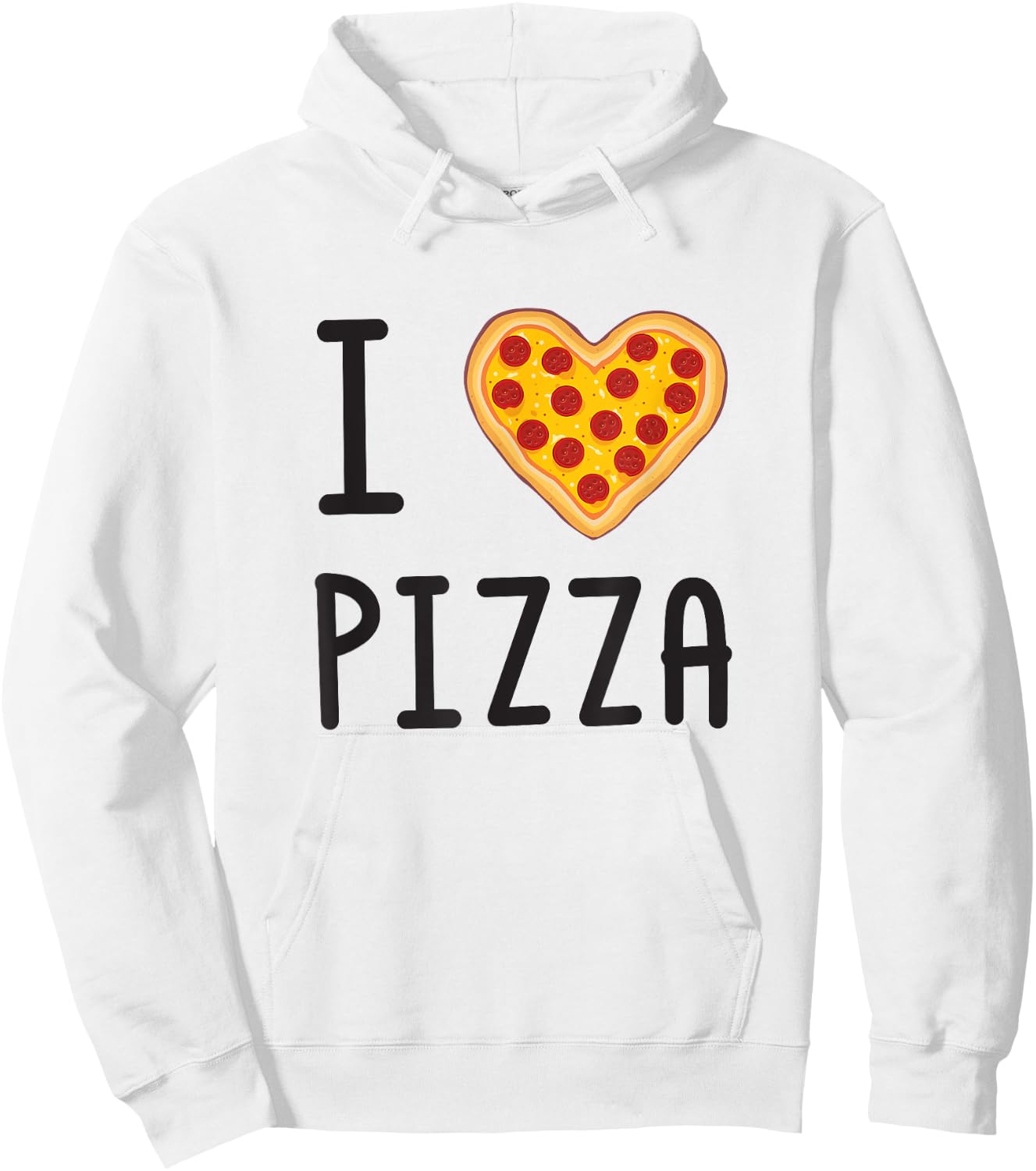 Funny I Love Pizza Pepperoni Heart Hoodie - Hoodie | White