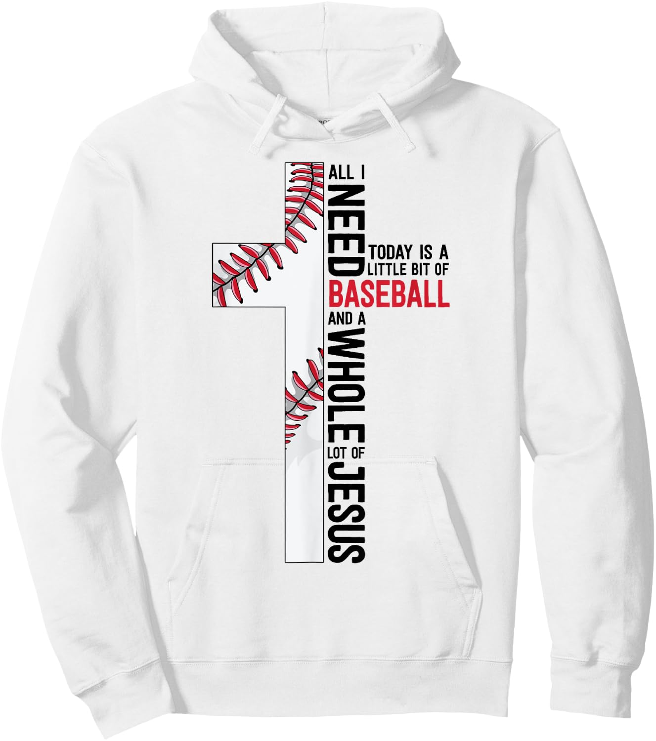 I Need Baseball And Jesus Sports Mom Gift Christian Cross Hoodie - Hoodie | White