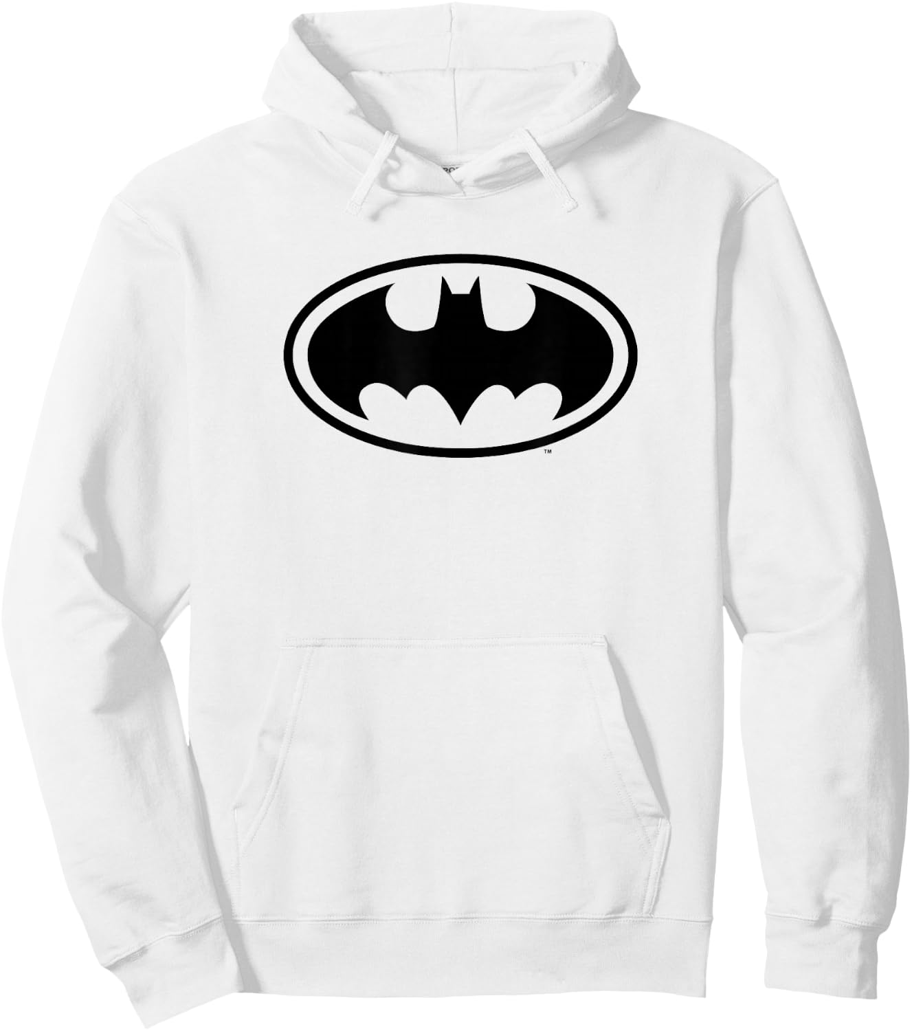 DC Comics Batman Classic Large Black Logo Hoodie - Hoodie | White