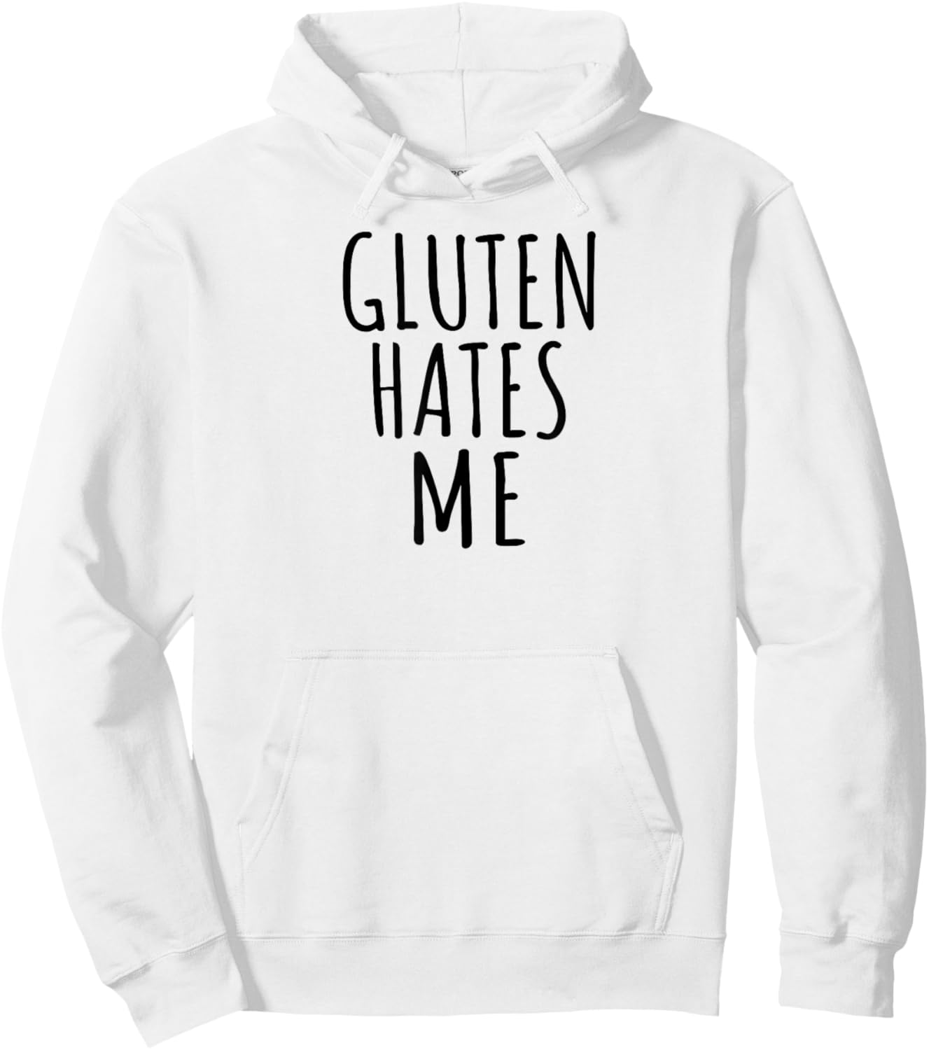 Minimalist Intolerance Funny Frustration Gluten Hates Me Hoodie - Hoodie | White