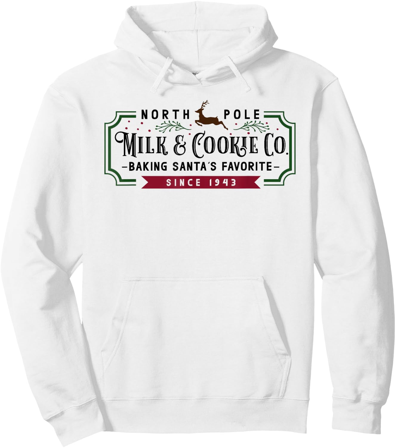 Christmas North Pole Milk and Cookie Co Hoodie - Hoodie | White
