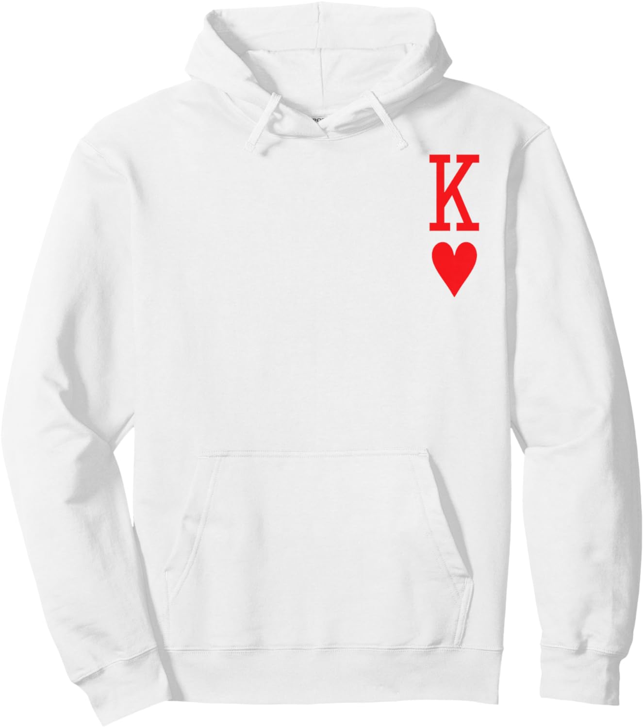 King of Hearts and Queen of Hearts Couples Matching Pajama Hoodie - Hoodie | White