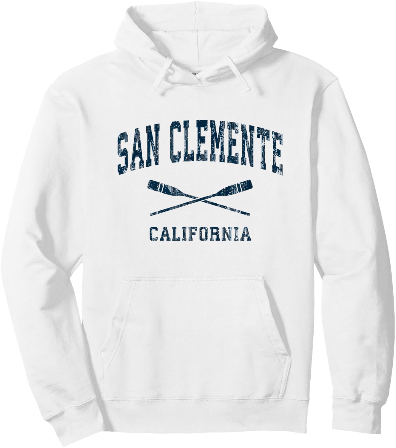 San Clemente California Vintage Nautical Paddles Sports Oars Hoodie - Hoodie | White