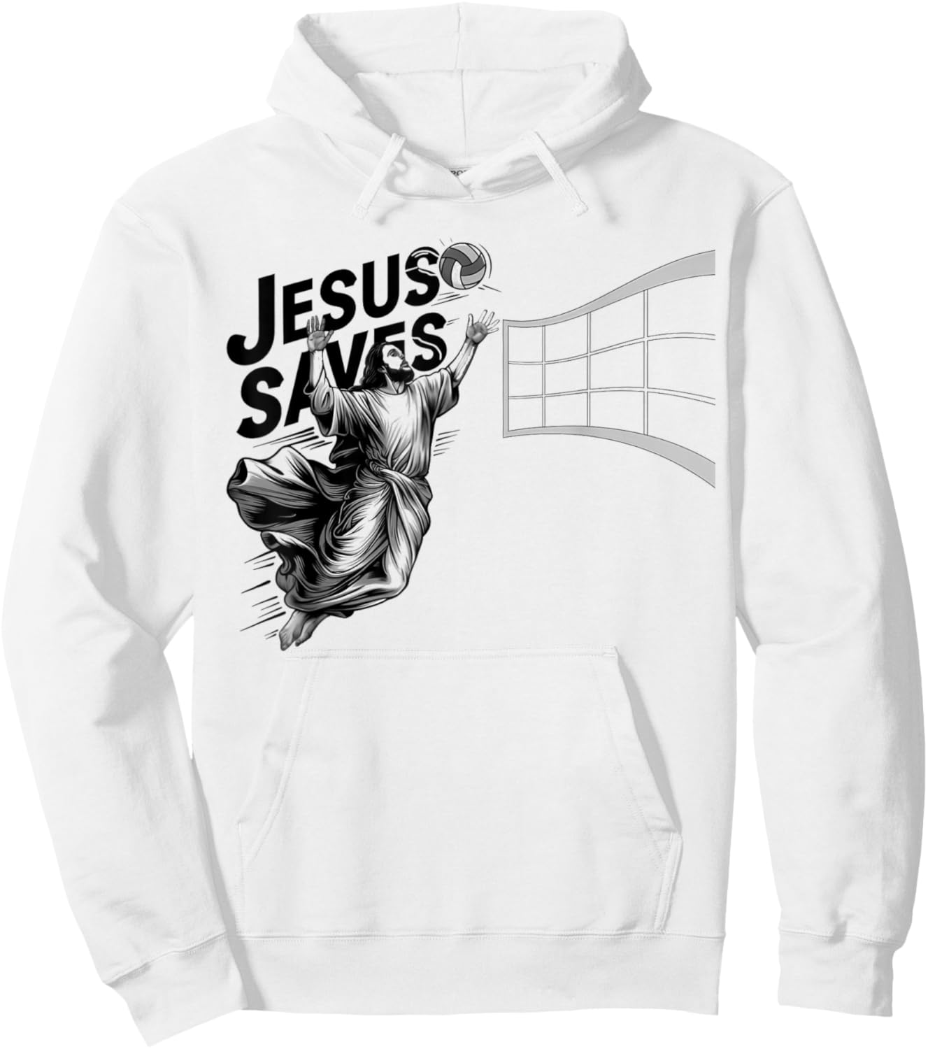 Jesus Volleyball Saves Funny Christian Faith Believer Hoodie - Hoodie | White