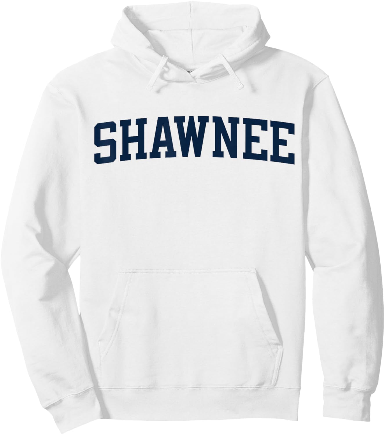 Shawnee Oklahoma Collegiate Style Varsity Block Letter Hoodie - Hoodie | White