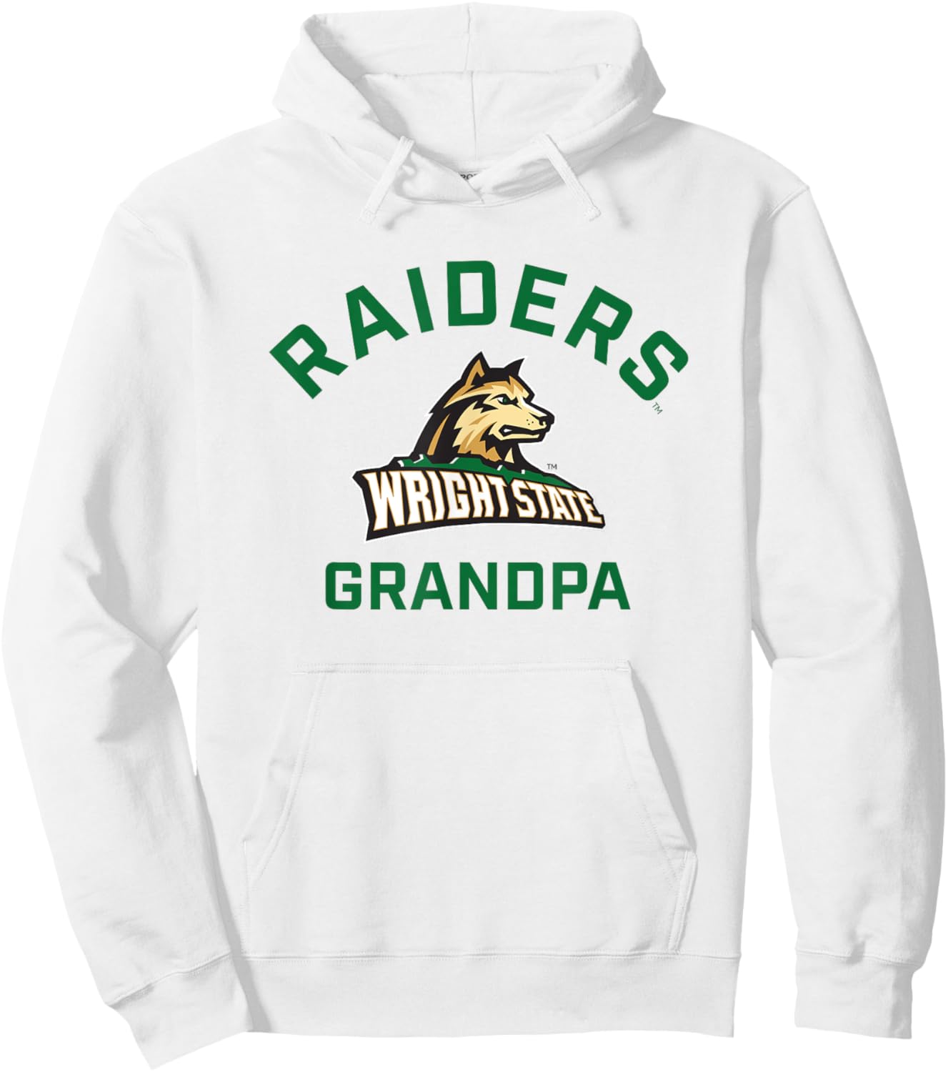 Wright State University WSU Raiders Arched Grandpa Hoodie - Hoodie | White