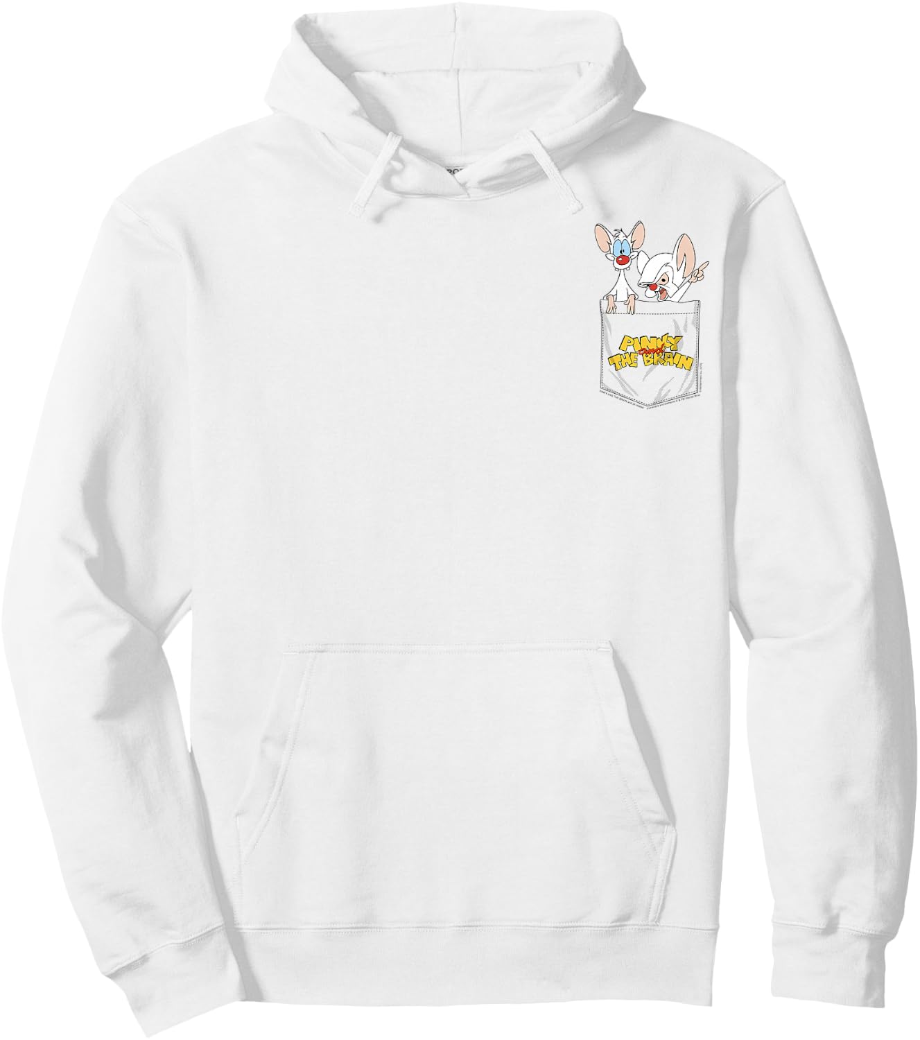 Pinky and The Brain Faux Pocket Small Hoodie - Hoodie | White