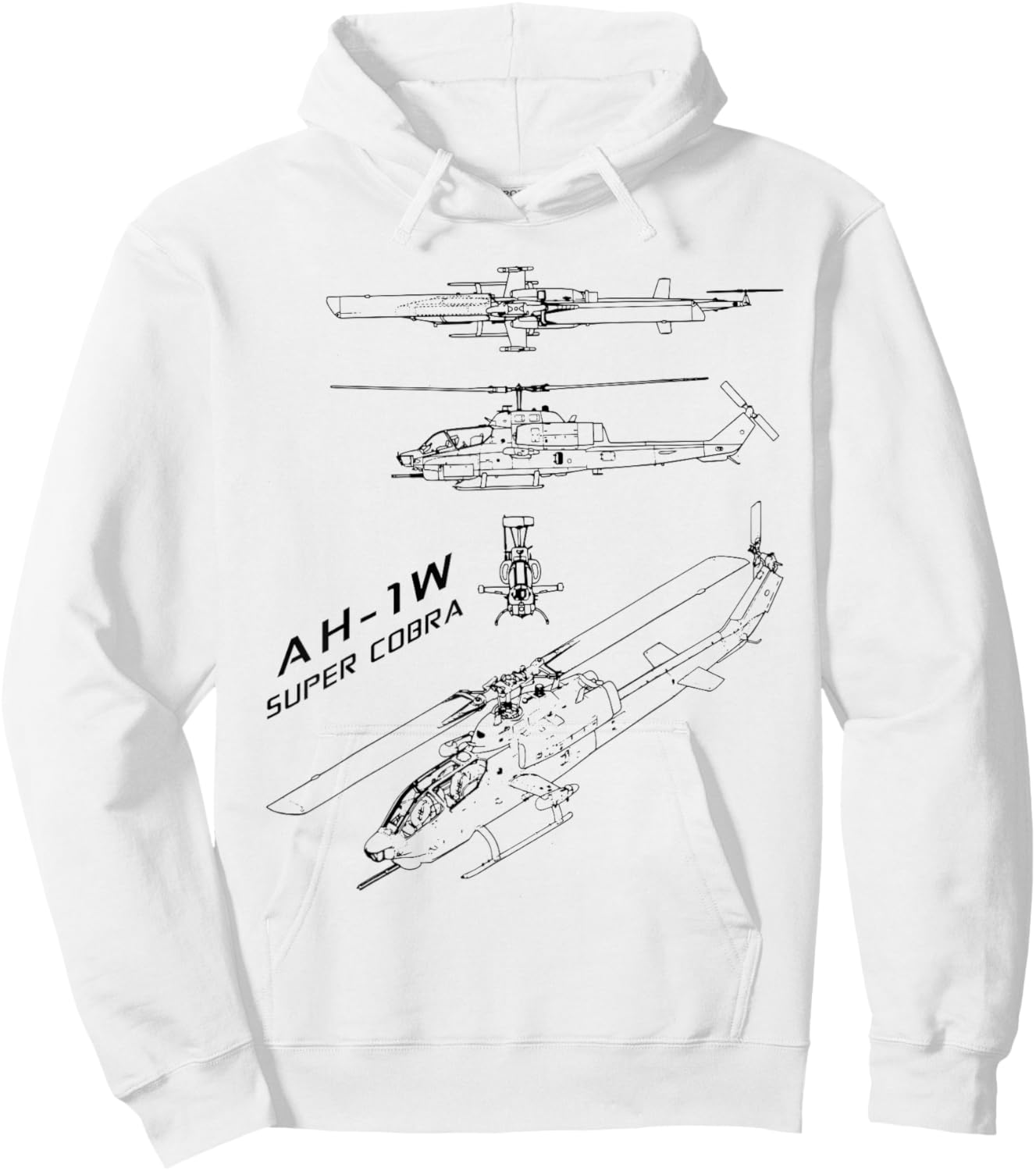 AH-1 Cobra US Military Helicopter Hoodie - Hoodie | White