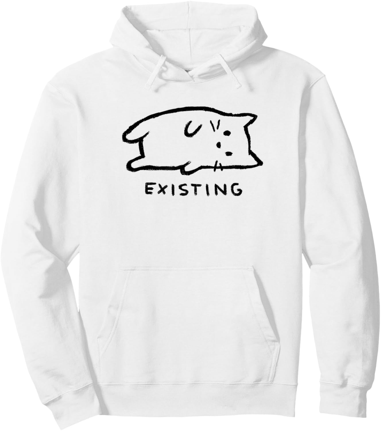 Threadless Fox Shiver Existing Black Cat Graphic Hoodie - Hoodie | White