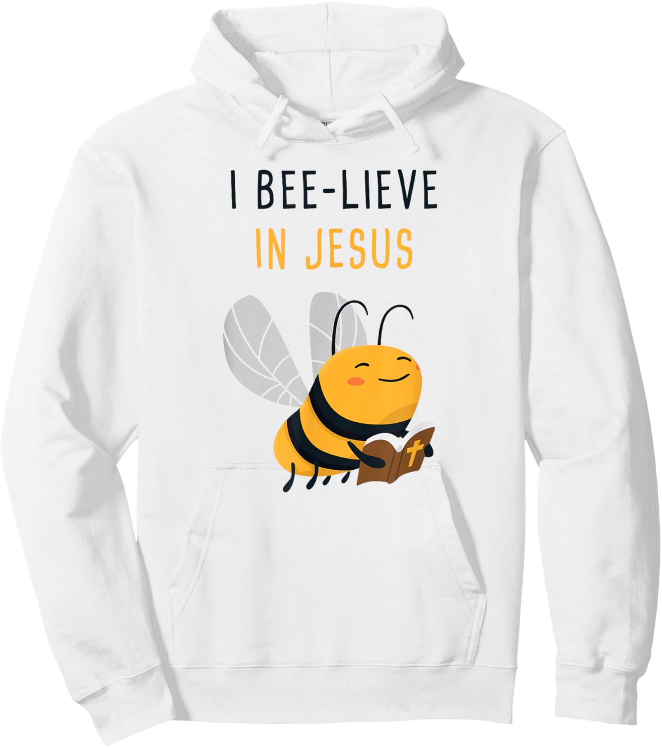 Gospel Kids Christian Faith Cute Bee: I Bee-lieve in Jesus Hoodie - Hoodie | White