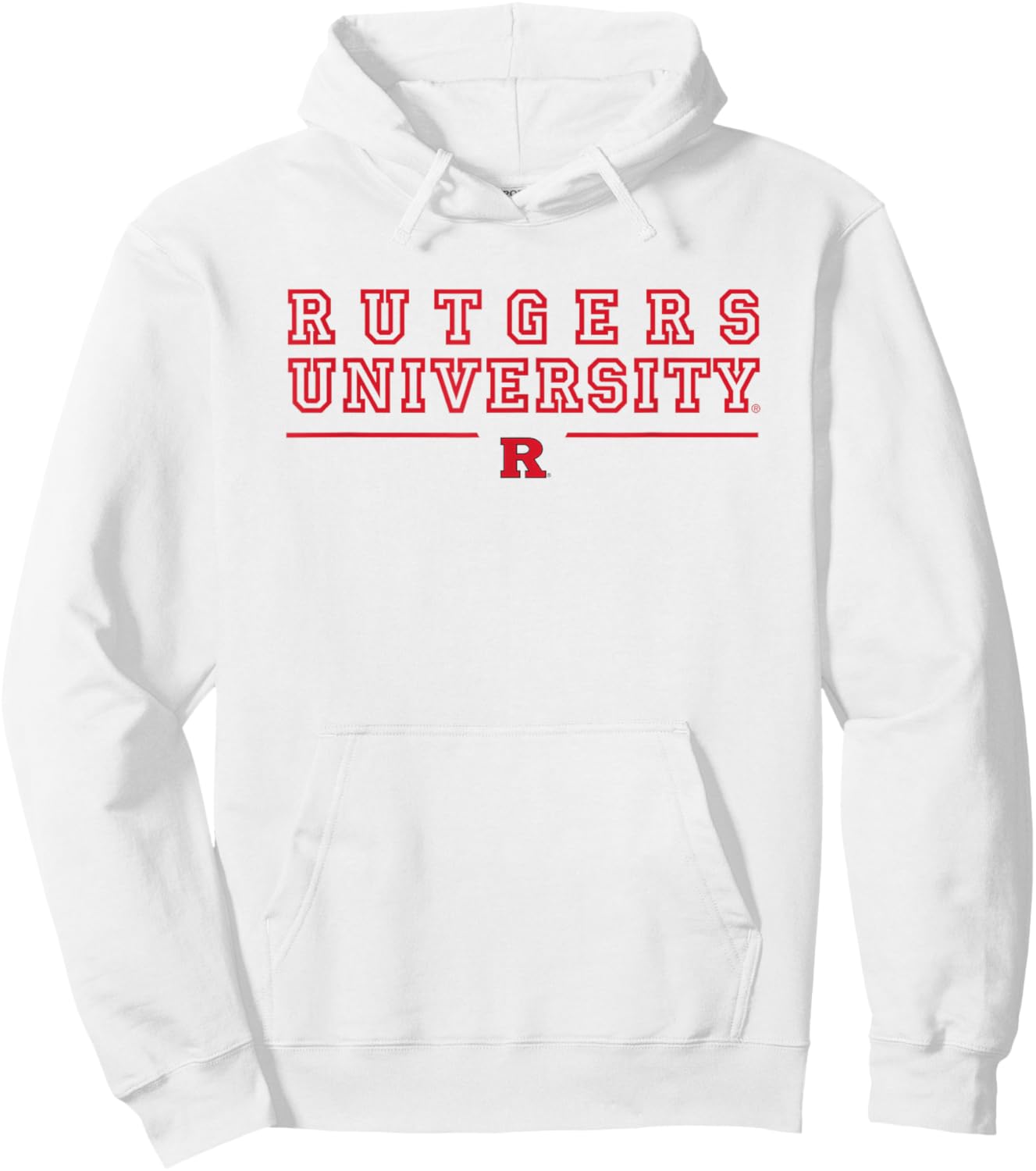 Rutgers University Scarlet Knights Block Line Hoodie - Hoodie | White