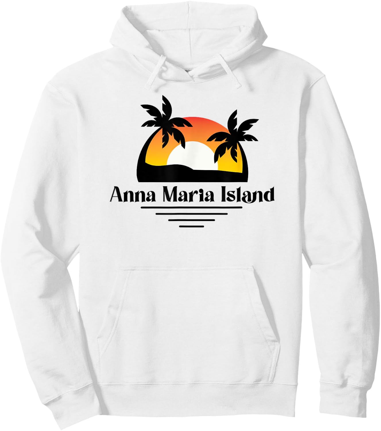 Anna Maria Island Beach Florida Vacation Palm Tree Sunset Hoodie - Hoodie | White