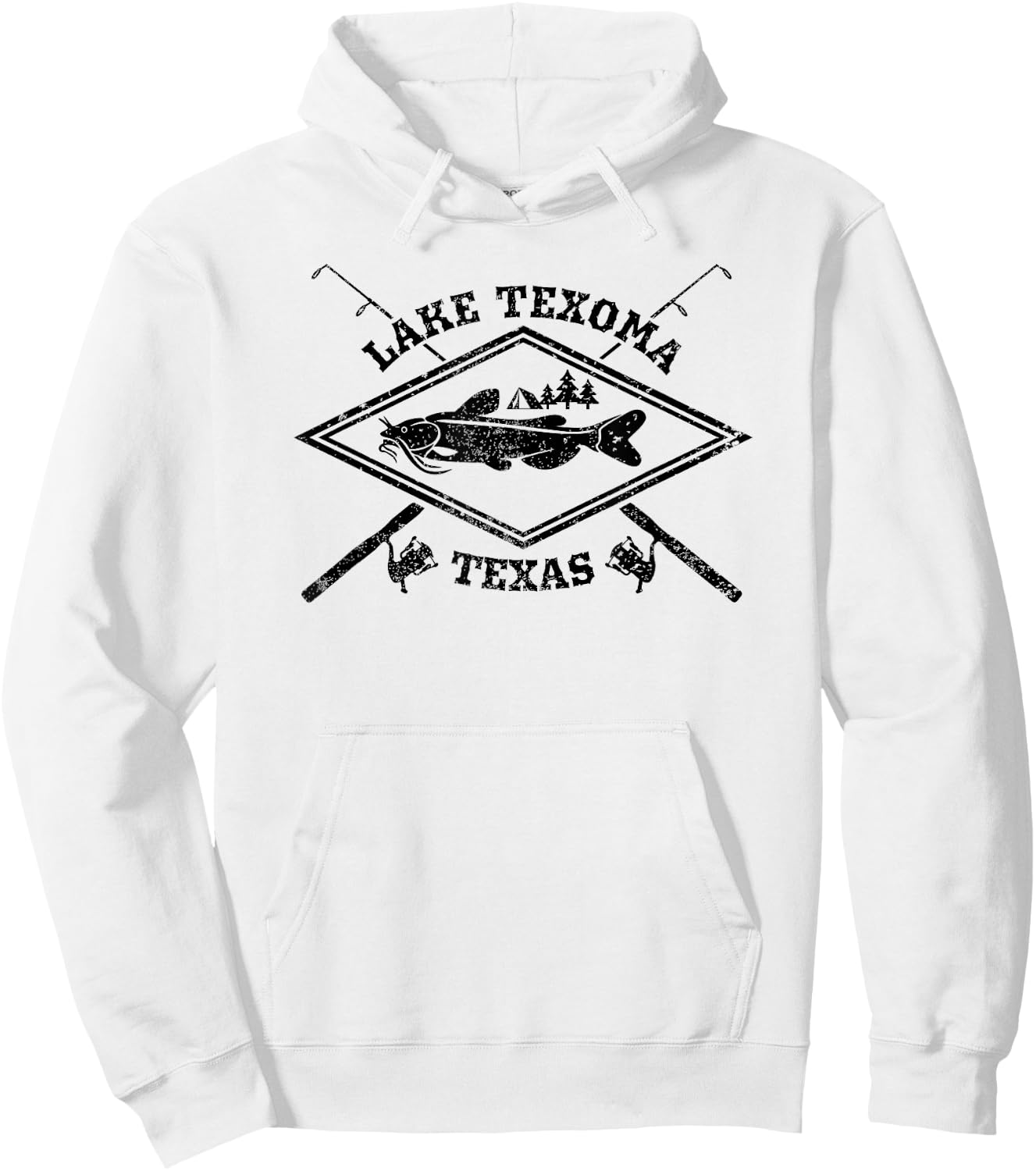 Lake Texoma Catfish Fishing Shirt for Texas Men Hoodie - Hoodie | White