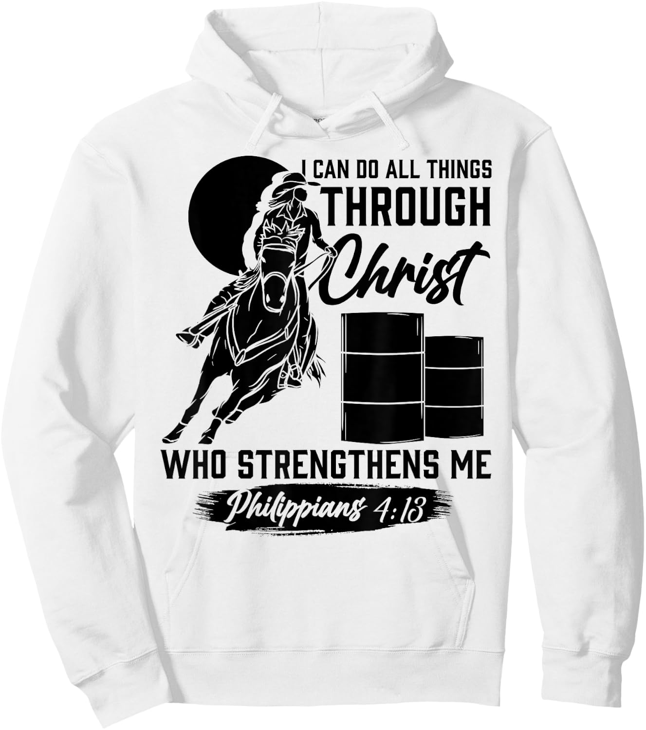 Barrel Racer Gifts for Girls Women Barrel Racing Hoodie - Hoodie | White