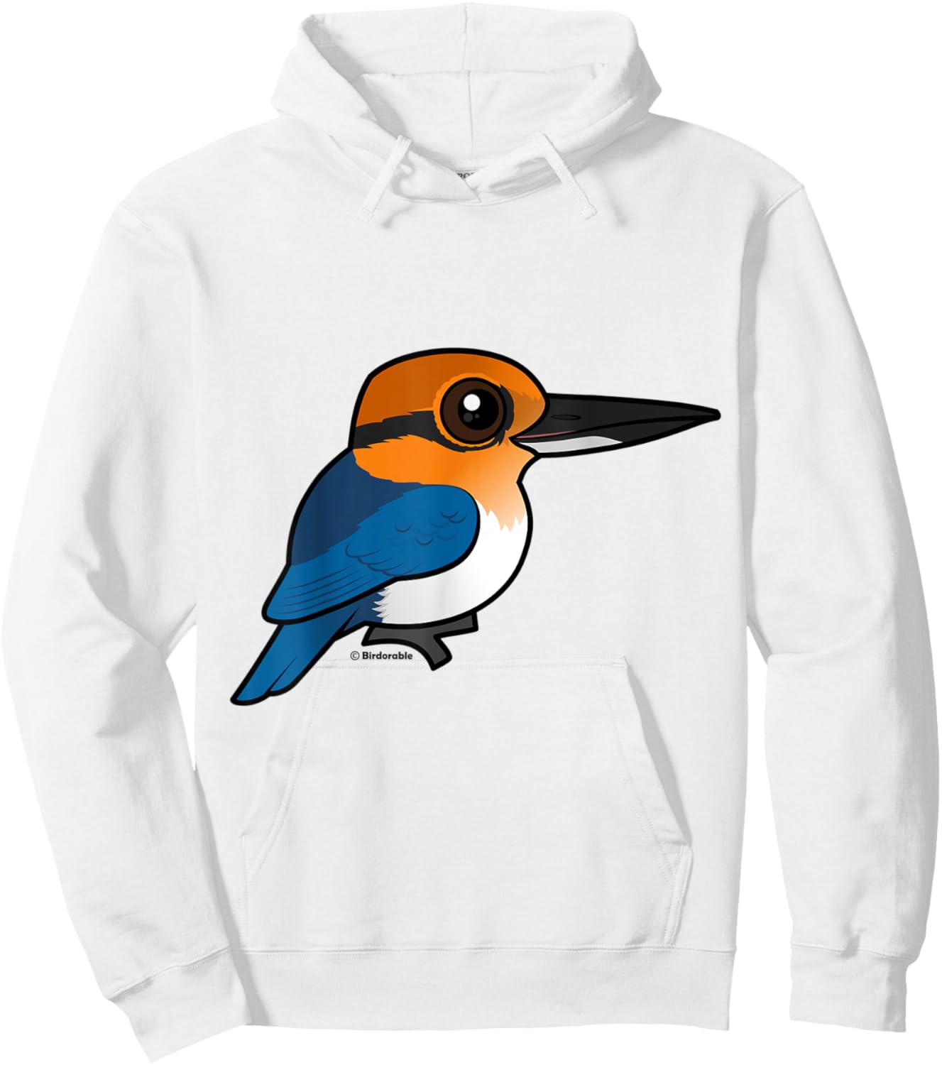 Birdorable Guam Kingfisher Bird Extinct in the Wild Hoodie - Hoodie | White