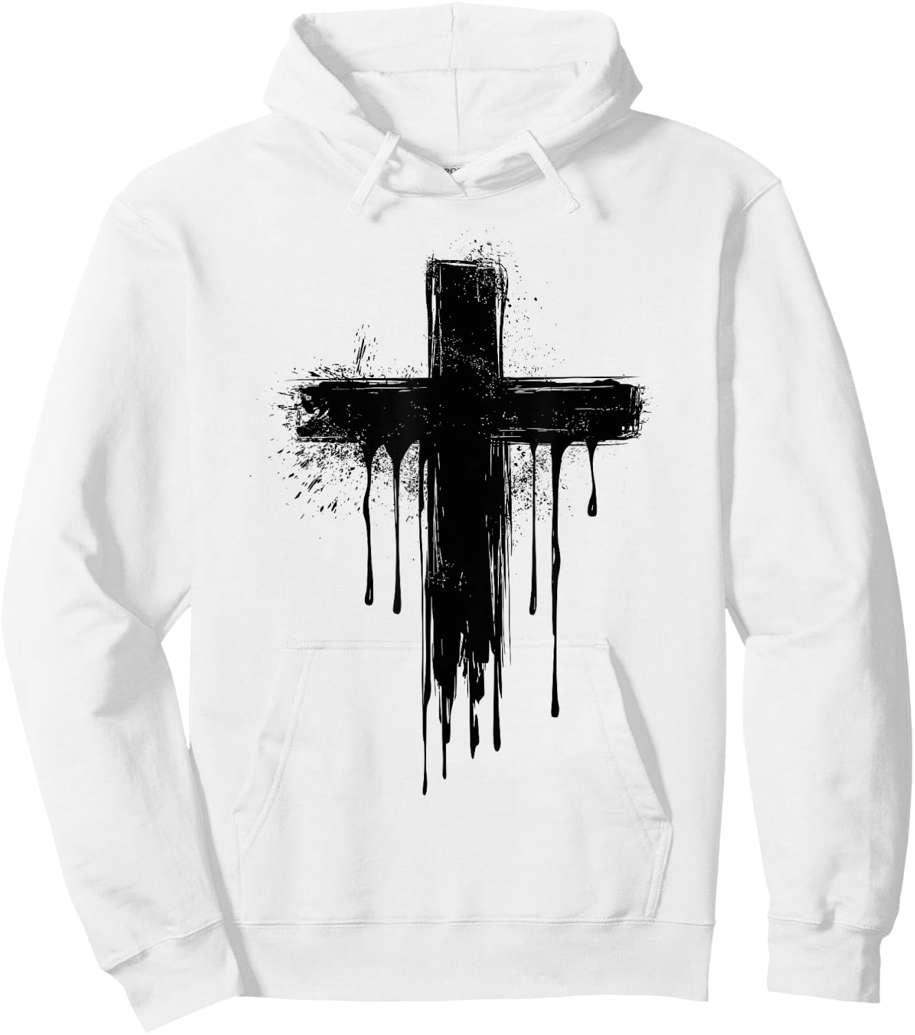 Christian Dripping Cross Hoodie - Hoodie | White