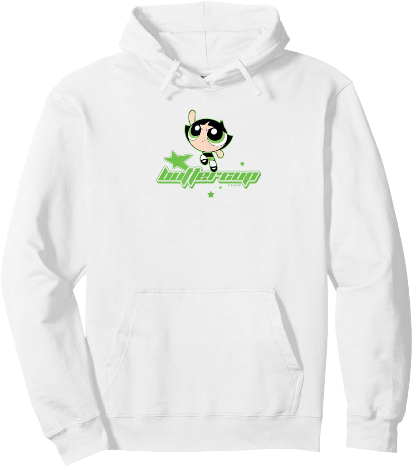 The Powerpuff Girls Buttercup Retro Stars Logo Hoodie - Hoodie | White