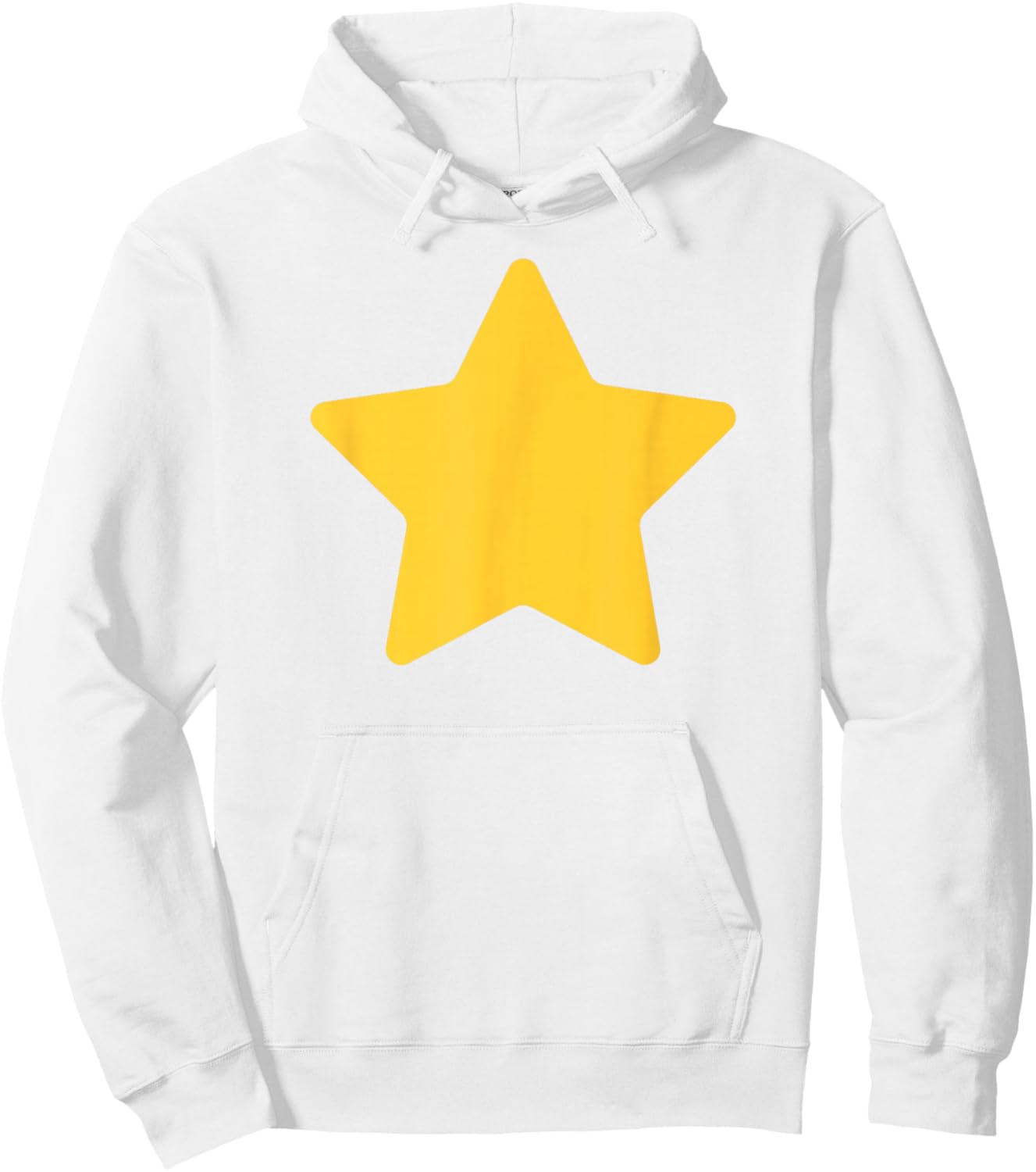 Classic Big Yellow Star Graphic on Front for Kids Hoodie - Hoodie | White