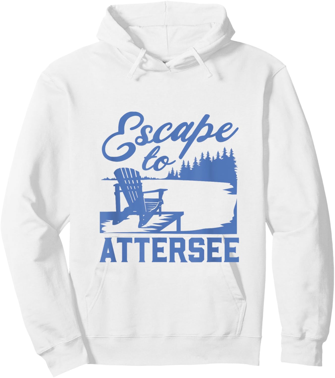 Ich fliehe zum Attersee Hoodie - Hoodie | White