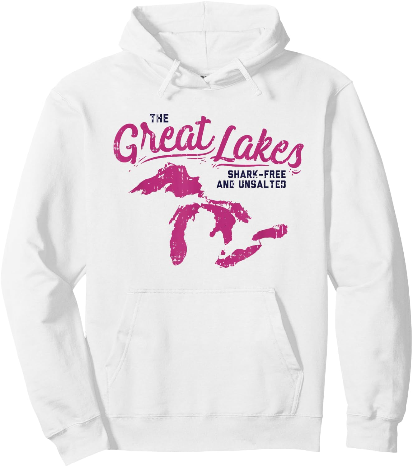 Great Lakes Shark Free & Unsalted Summer Vacation Women Girls Kids Hoodie - Hoodie | White