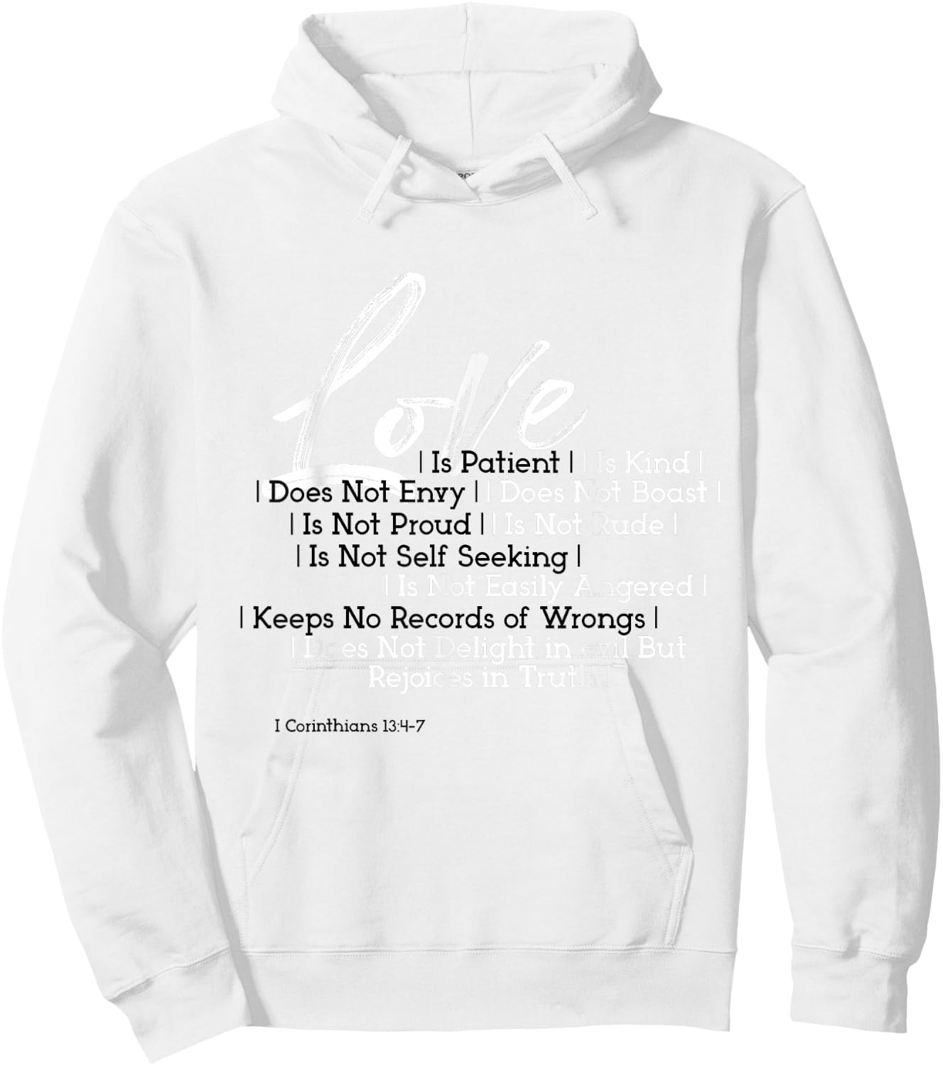 Love Is Patient Kind BibleVerse Corinthians 13:4-7 Scripture Hoodie - Hoodie | White