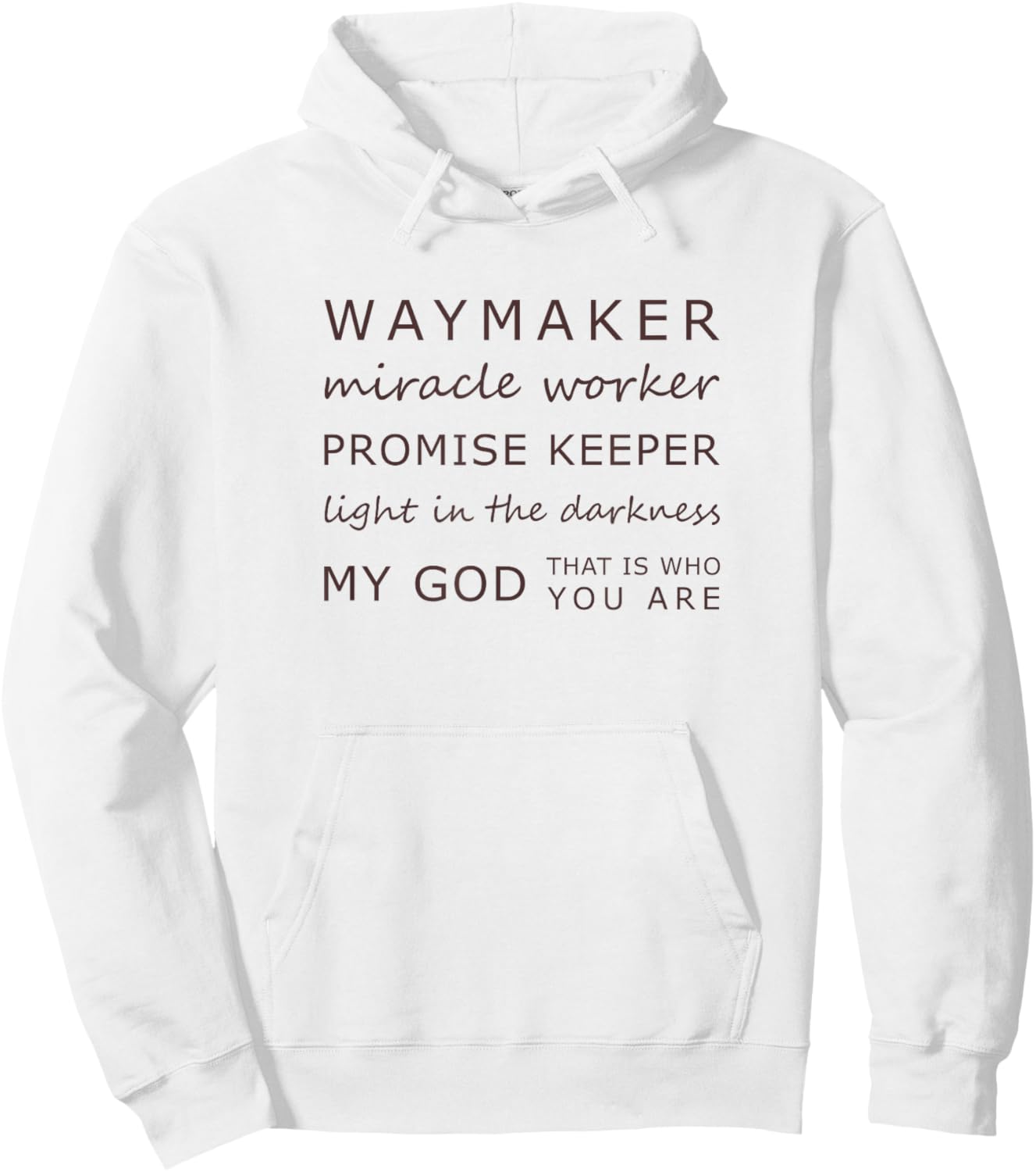 Promise Keeper Miracle Worker Waymaker Christian Hoodie - Hoodie | White