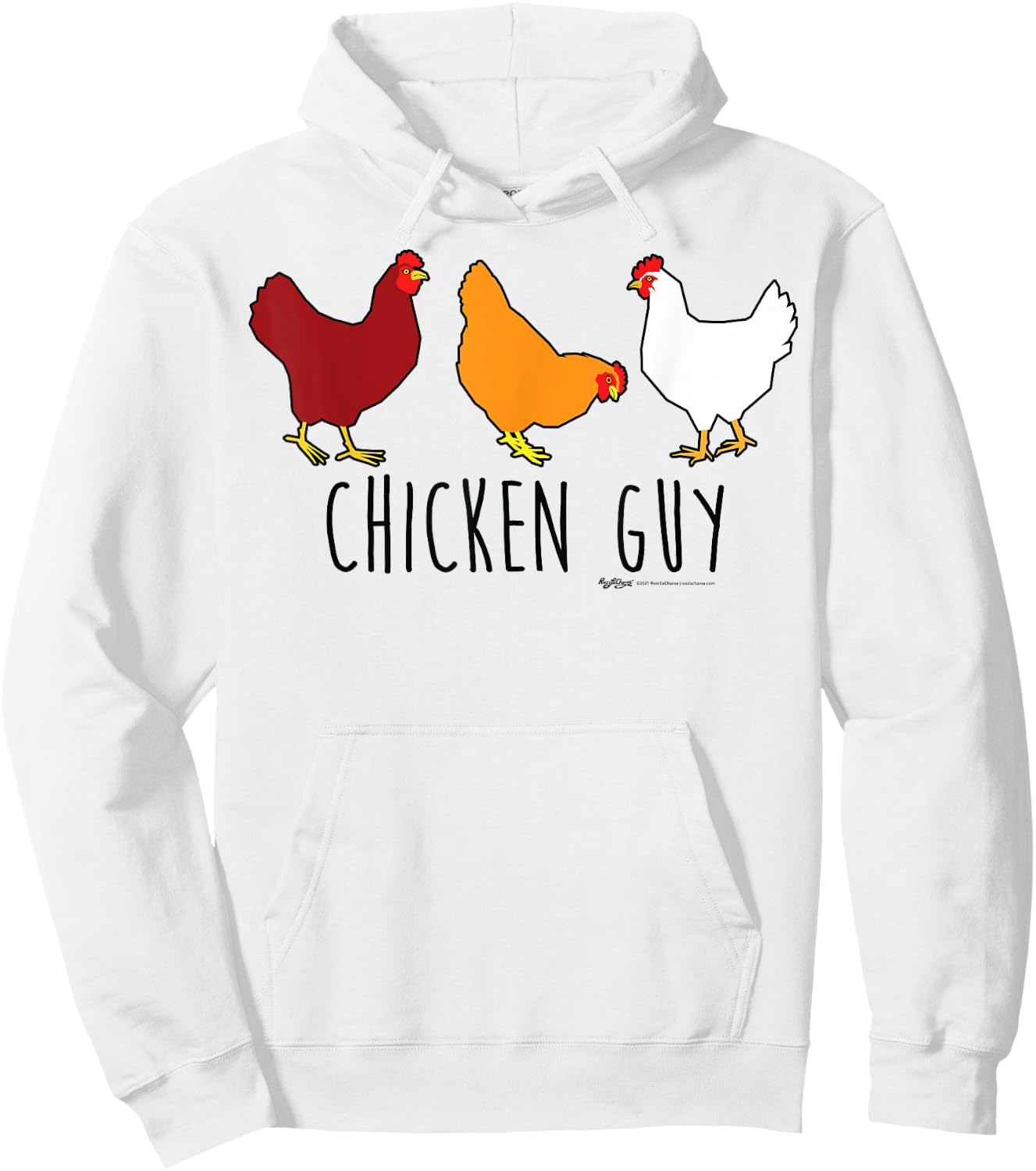 Chicken Guy Funny Farmers Hoodie - Hoodie | White